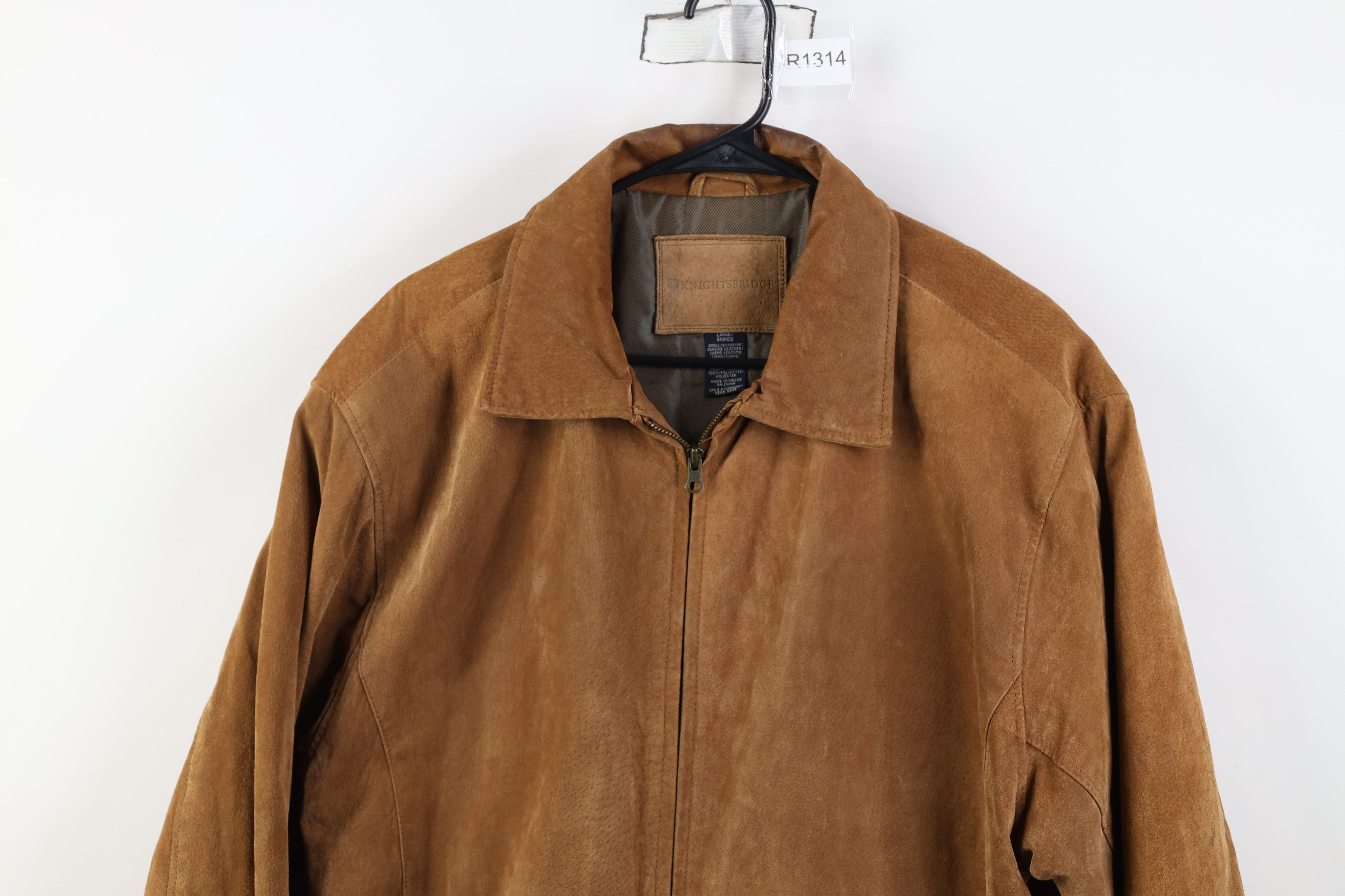 Vintage Vintage 90s Streetwear Lined Suede Leather Full Zip Jacket Size US L / EU 52-54 / 3 - 2 Thumbnail