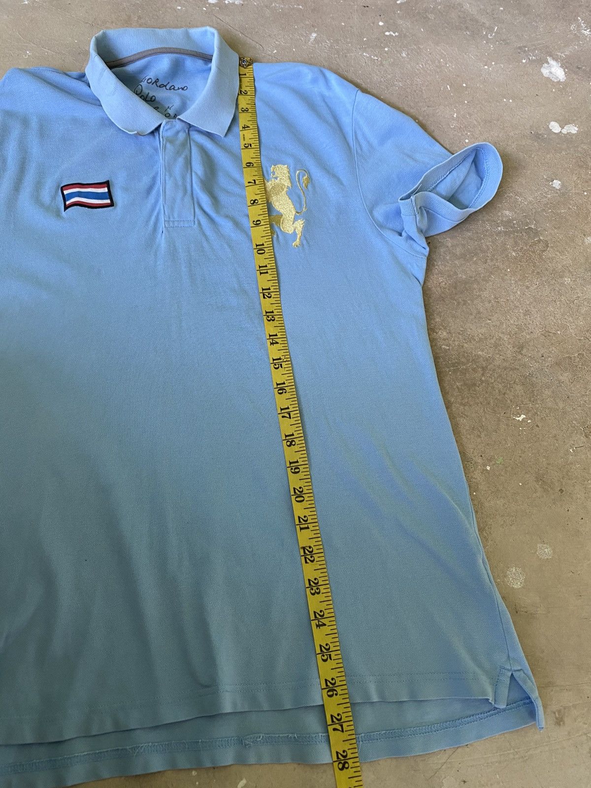 Giordano Giordano Polo Lion Crest Patch Sky Blue Shirt Size US M / EU 48-50 / 2 - 15 Thumbnail