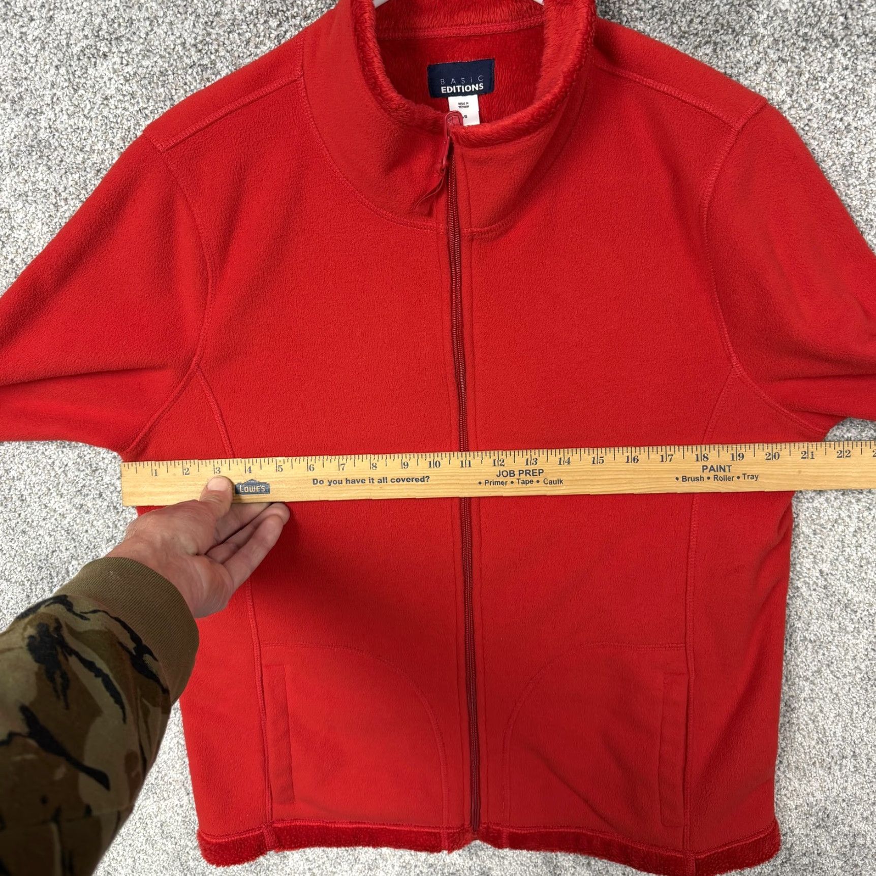 Basic Editions Basic Editions Jacket Women L Red Fleece Full Zip Mock Neck Lined Pockets Outdoor Fall Winter Solid Polyester Casual Womens Size L / US 10 / IT 46 - 4 Thumbnail