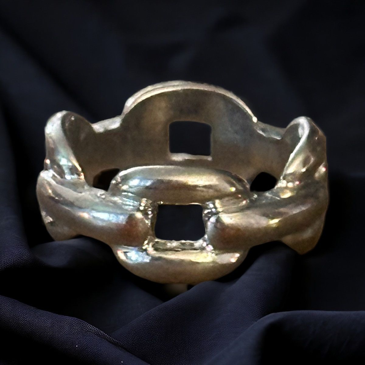 Other Silver tone chunky link ring Size ONE SIZE - 1 Thumbnail
