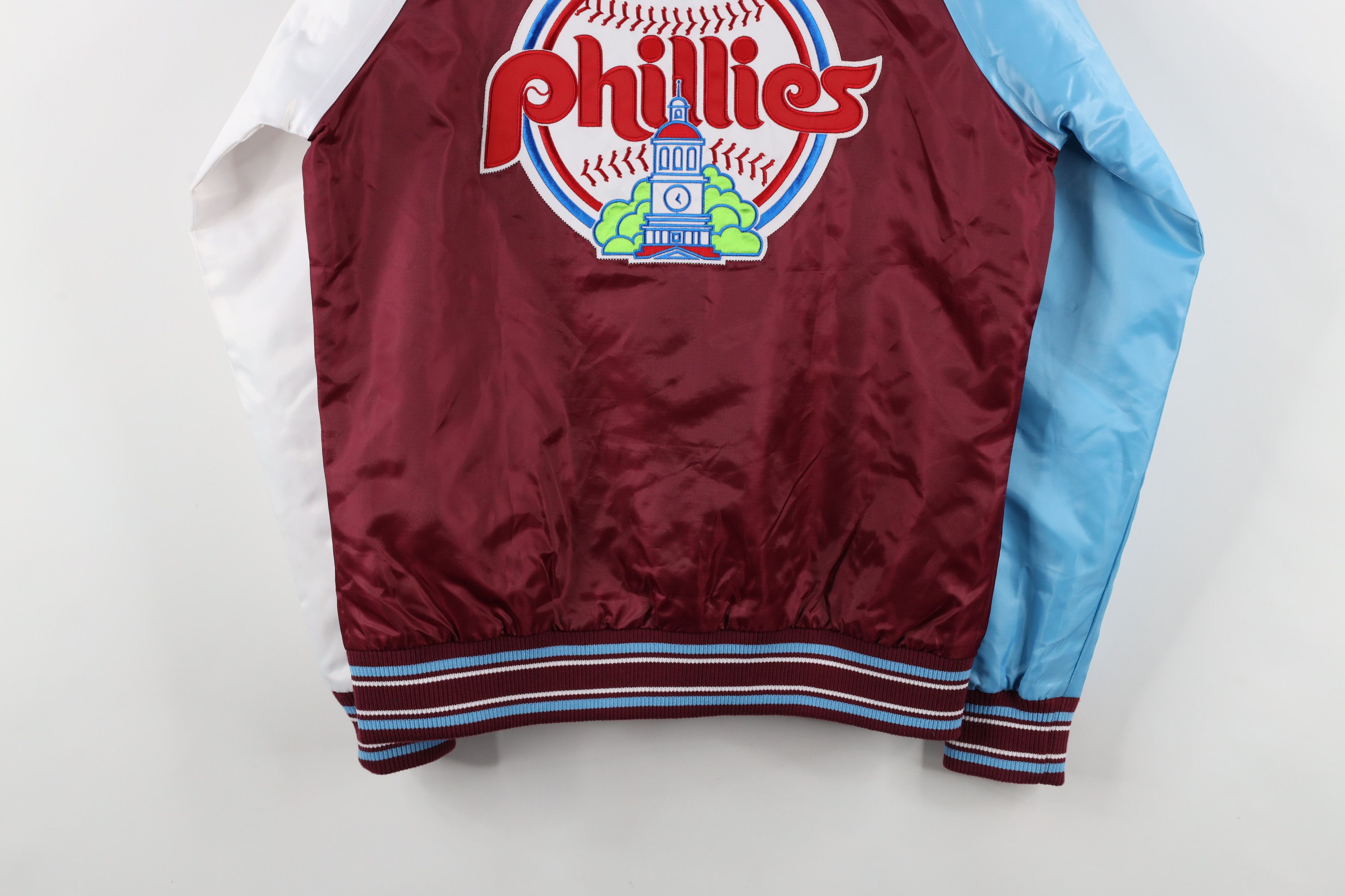 Starter × Vintage Vintage 90s Starter Philadelphia Satin Bomber Jacket Size US M / EU 48-50 / 2 - 16 Thumbnail