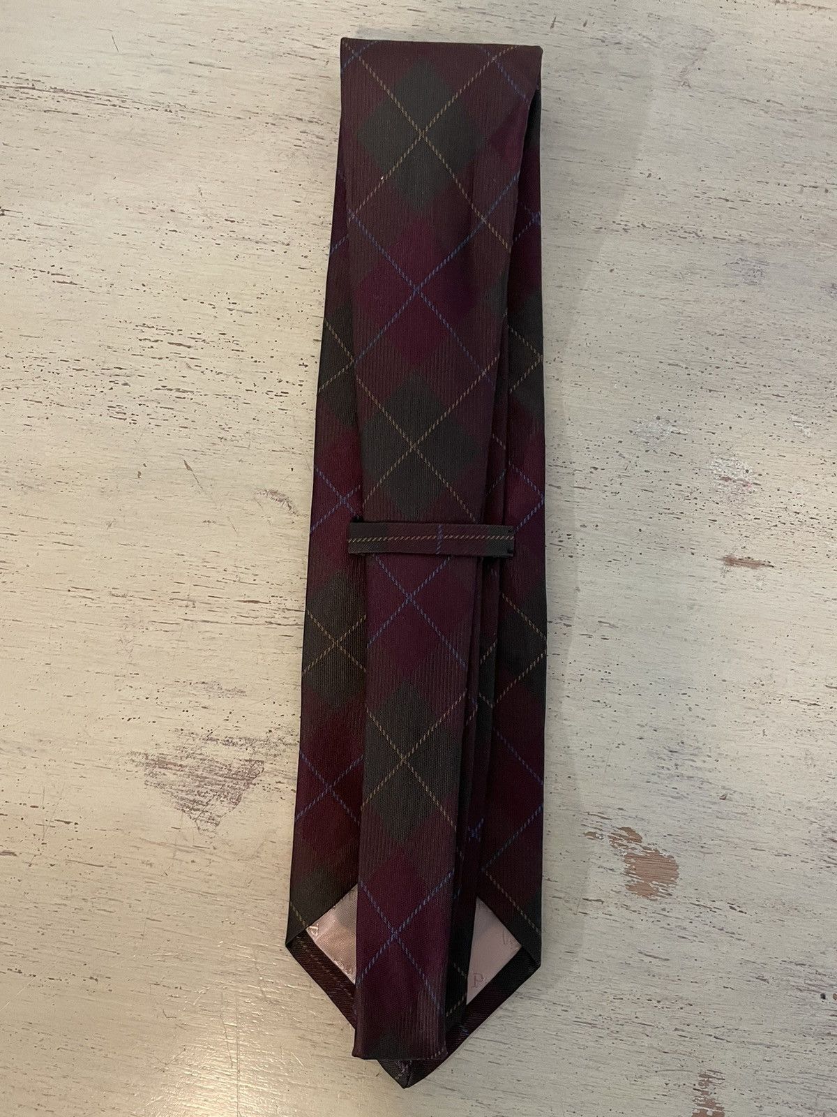 Paul Stuart Plaid Print Woven Silk Tie Size ONE SIZE - 5 Thumbnail