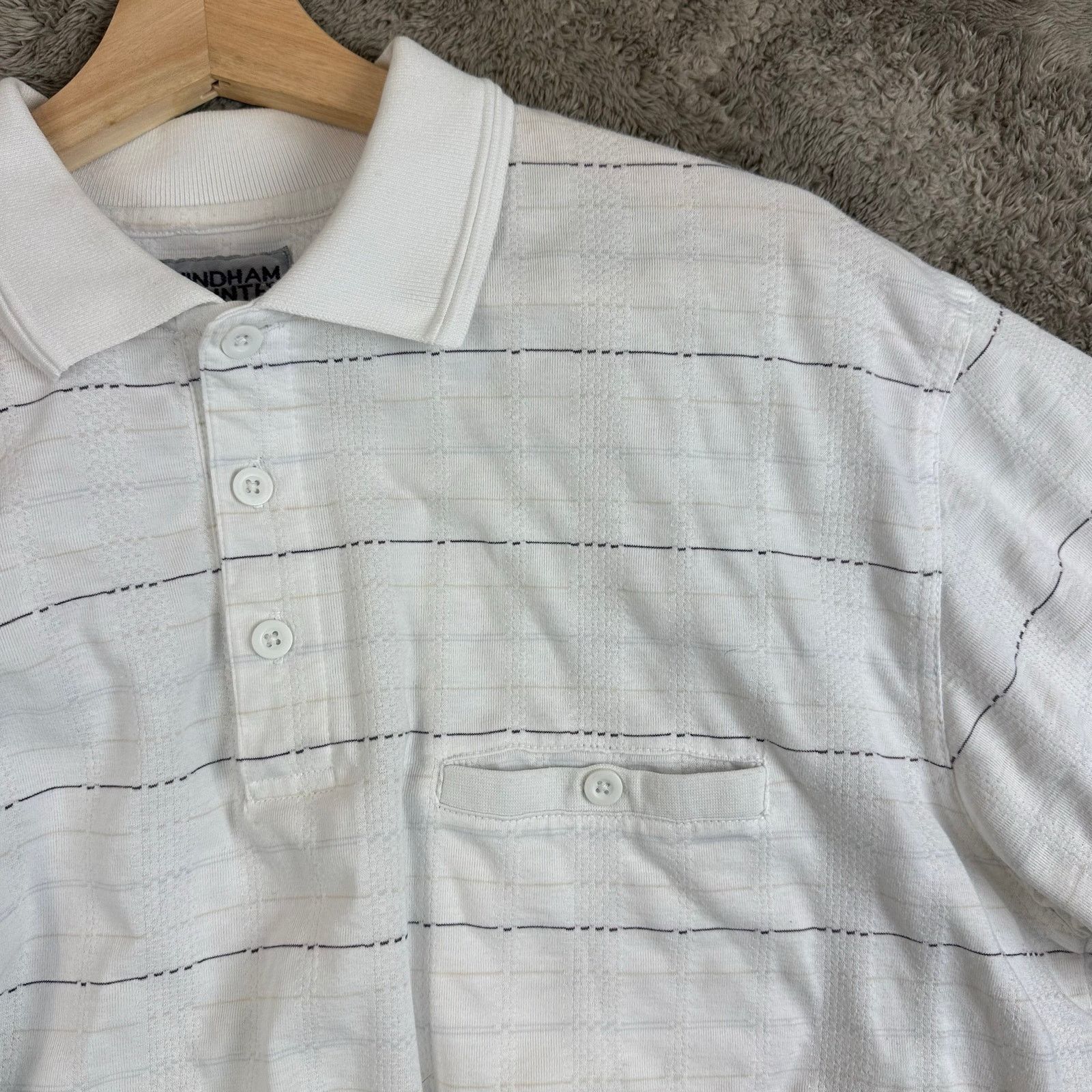 Other Vintage Banded Polo Shirt White Stripe Men's XL Knit Size US XL / EU 56 / 4 - 2 Thumbnail