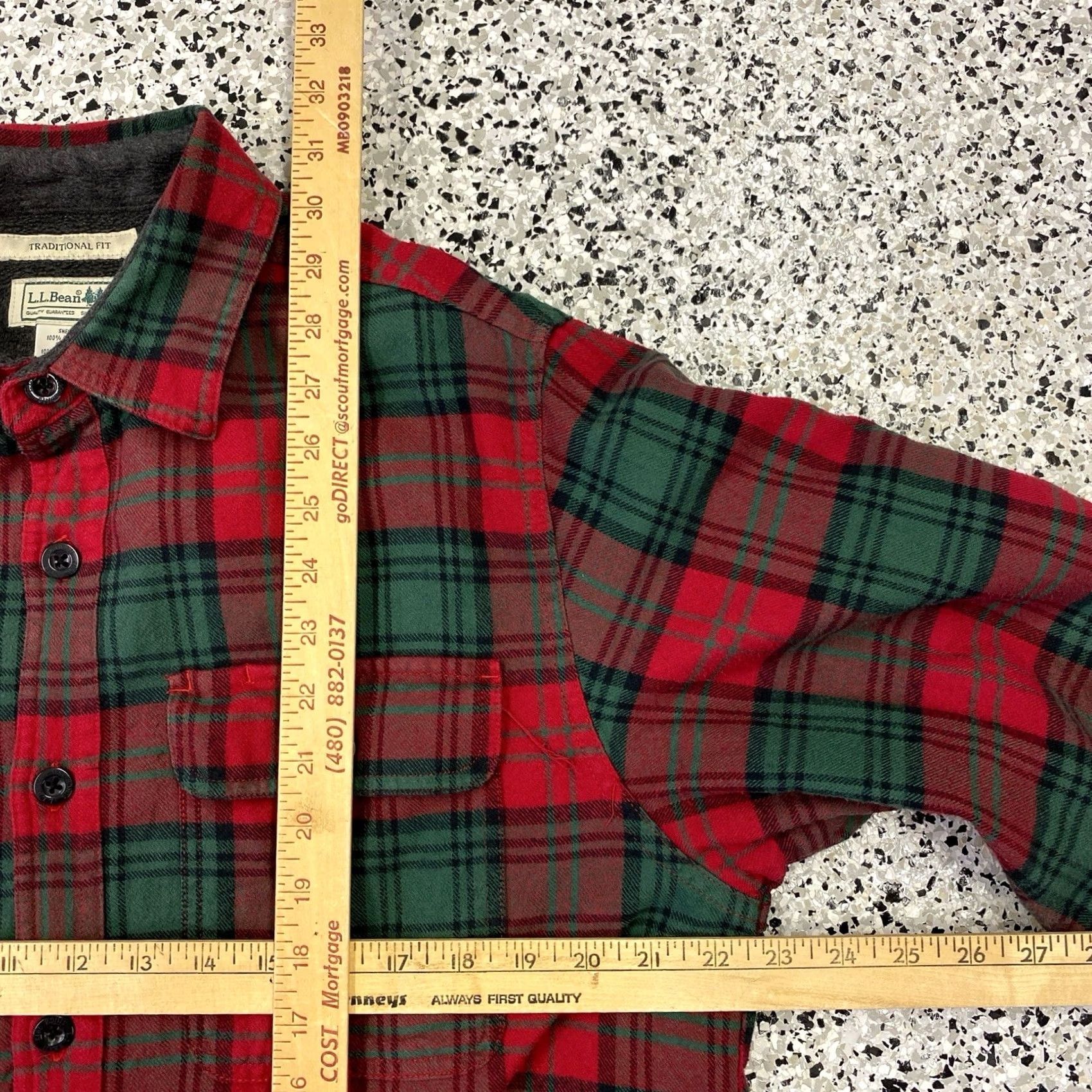 Vintage VINTAGE L.L. Bean Flannel Shirt Jacket Shirt Plaid M Green Button-Up Lined Men Regular 26.5in Chest USA Trendy Fall Winter Spring Summer Size US M / EU 48-50 / 2 - 3 Thumbnail