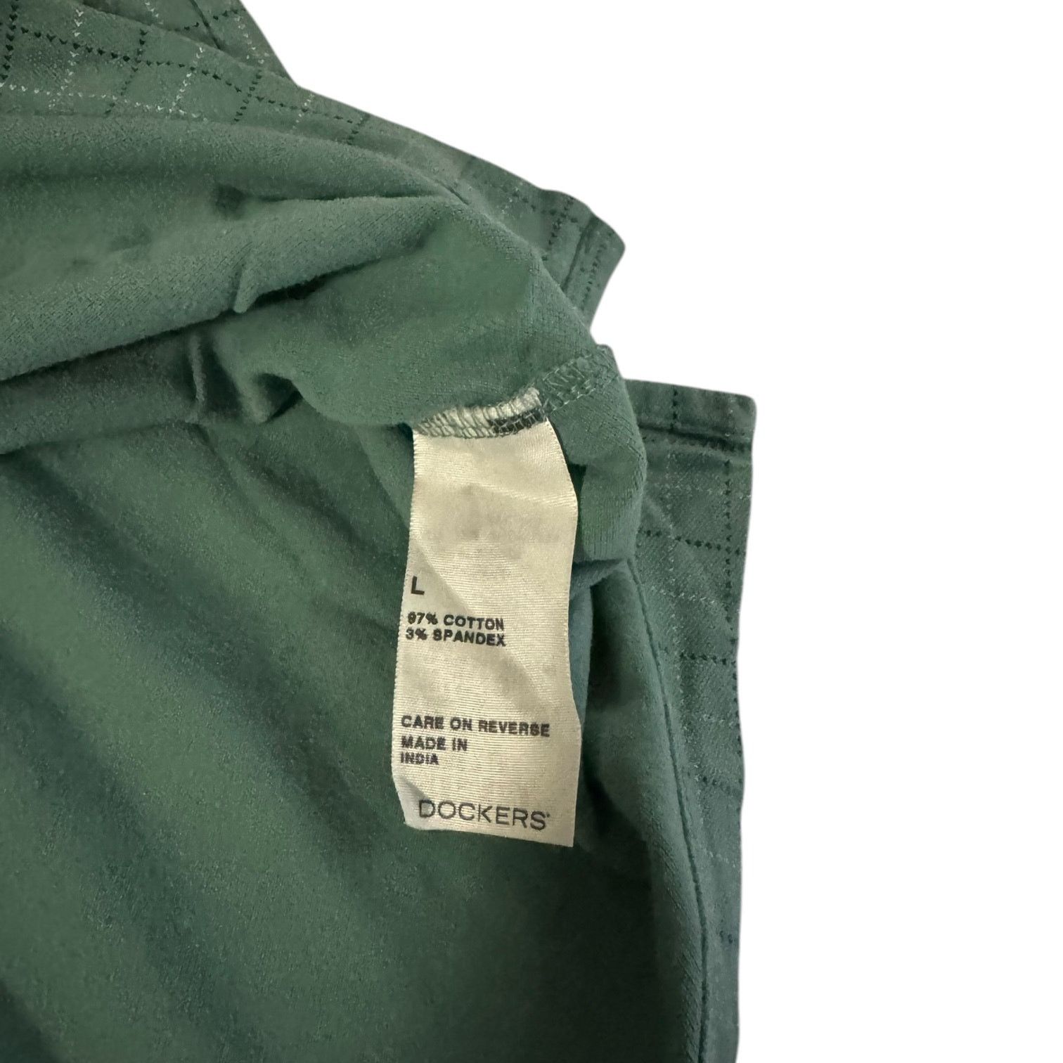 Dockers Dockers Men’s Sage Green with Black & White Stripes Polo LG Size US L / EU 52-54 / 3 - 3 Thumbnail
