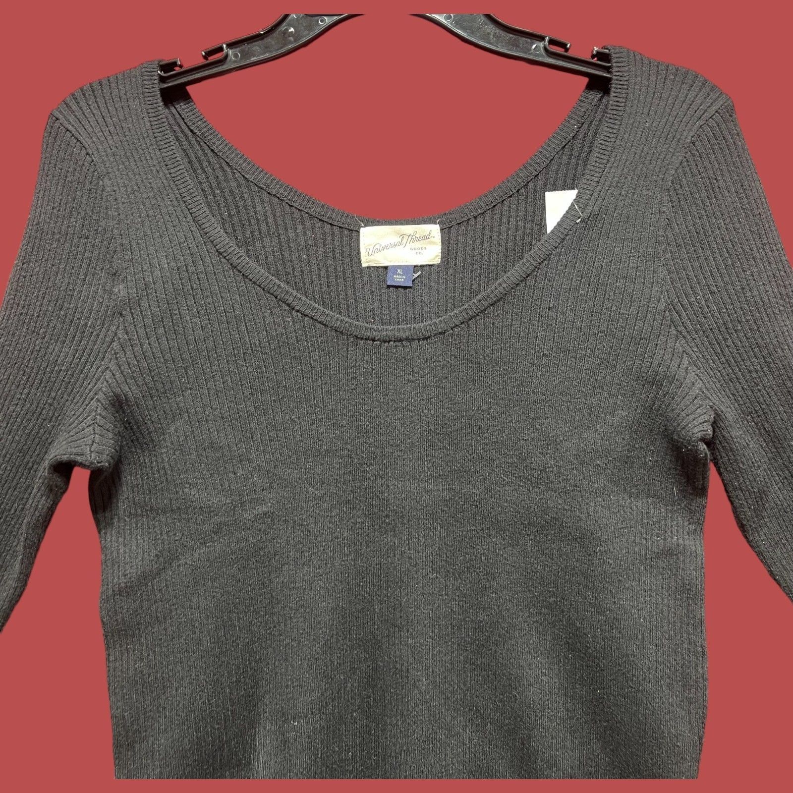 Other Universal Thread - Women's Ribbed Long Sleeve Scoopneck T-Sh Size XL / US 12-14 / IT 48-50 - 10 Thumbnail