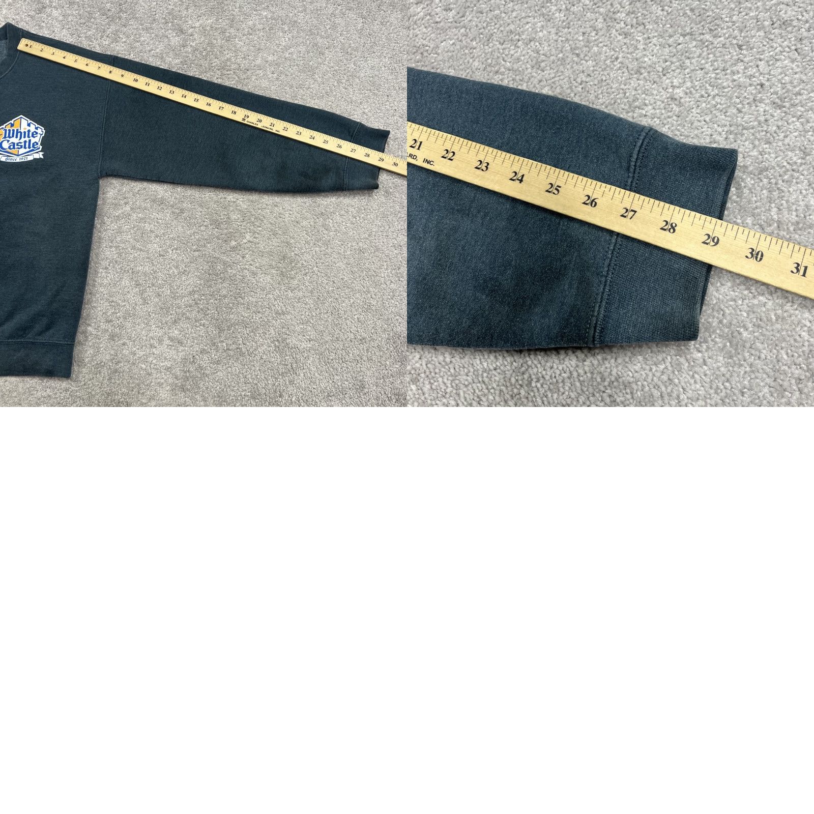 Gildan VINTAGE Gildan Sweatshirt Men Large Gray White Castle Retro Y2K Logo Graphic Print Stains Size US L / EU 52-54 / 3 - 10 Thumbnail