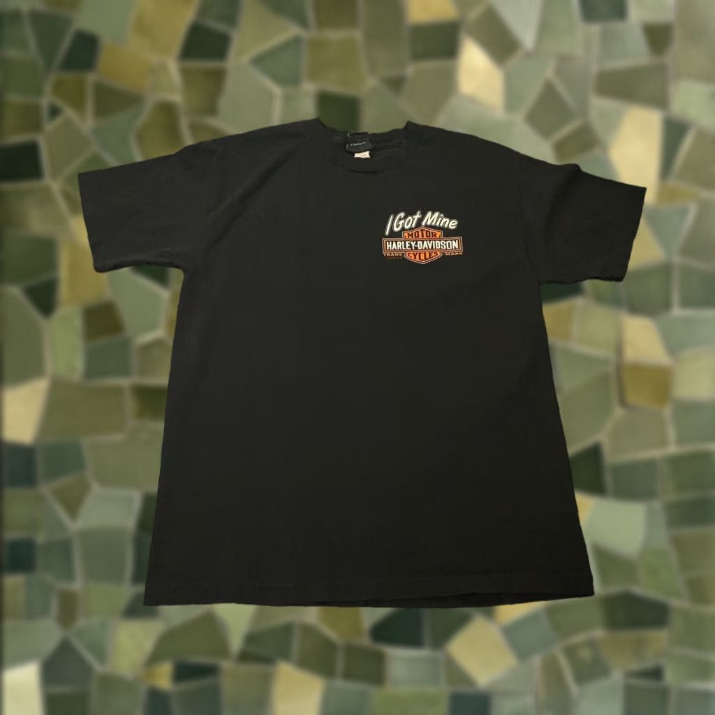 Harley Davidson Harley-Davidson Shirt Mens Black Cotton Jersey Short Sleeve Crew Neck I Got Mine Erie Pennsylvania - Motorcycle Biker Graphic Print Size US M / EU 48-50 / 2 - 1 Thumbnail
