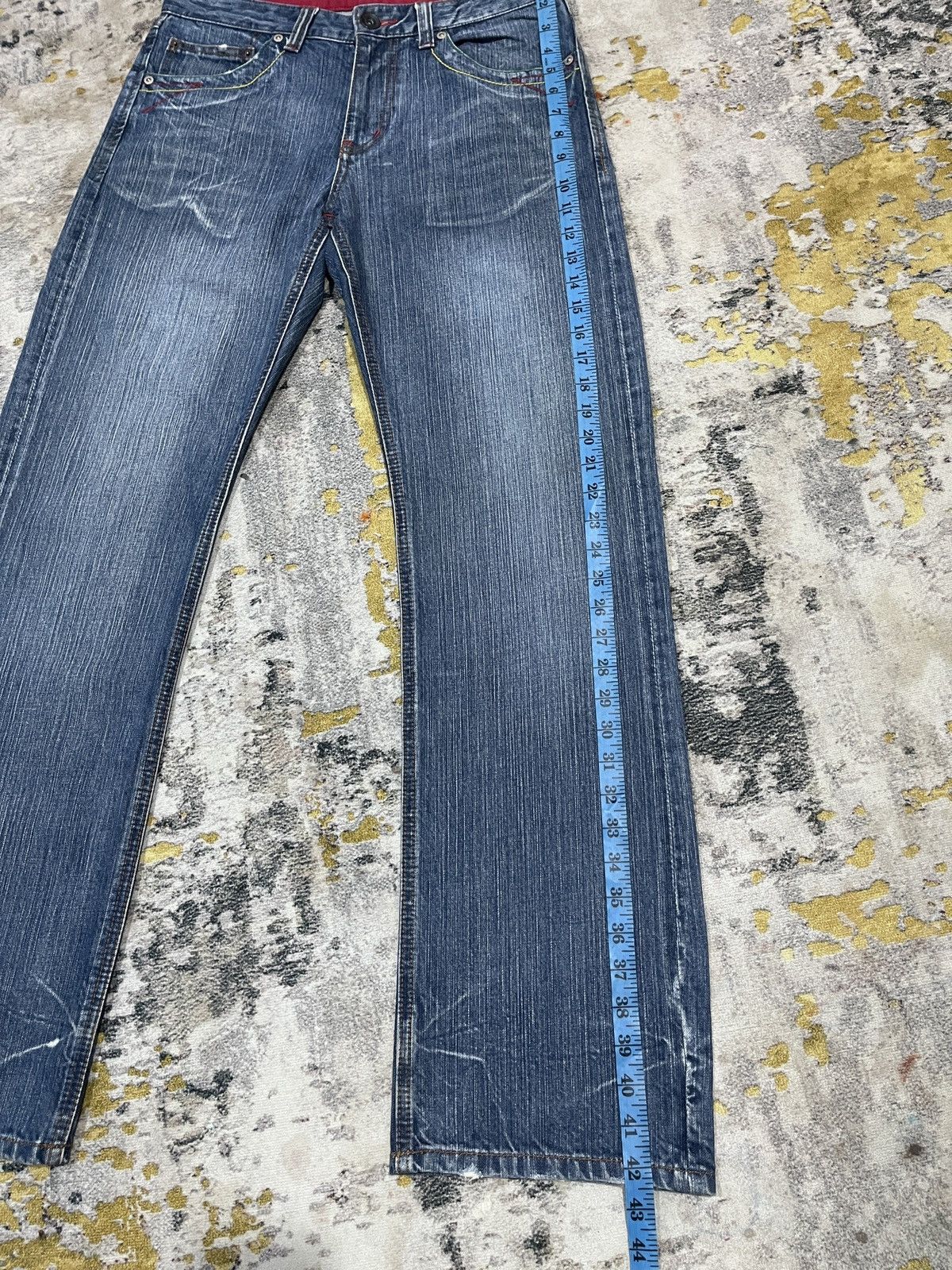 Japanese Brand Vintage Red Ginger Flare Denim Jeans ! Rare Design Size US 32 / EU 48 - 18 Thumbnail