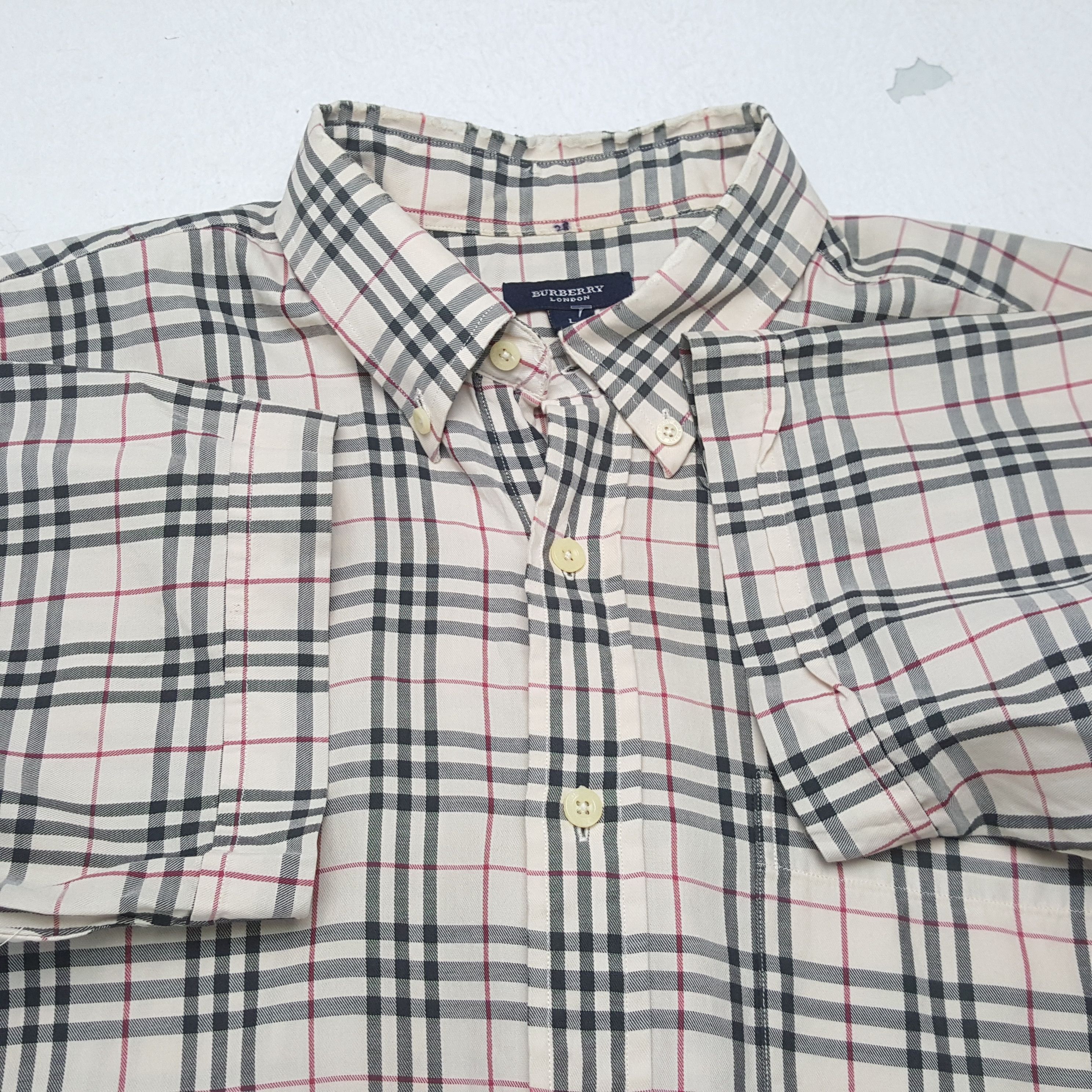 Burberry × Vintage BURBERRY LONDON Fashion Brand Nova Check Design Shirt Size US L / EU 52-54 / 3 - 5 Thumbnail