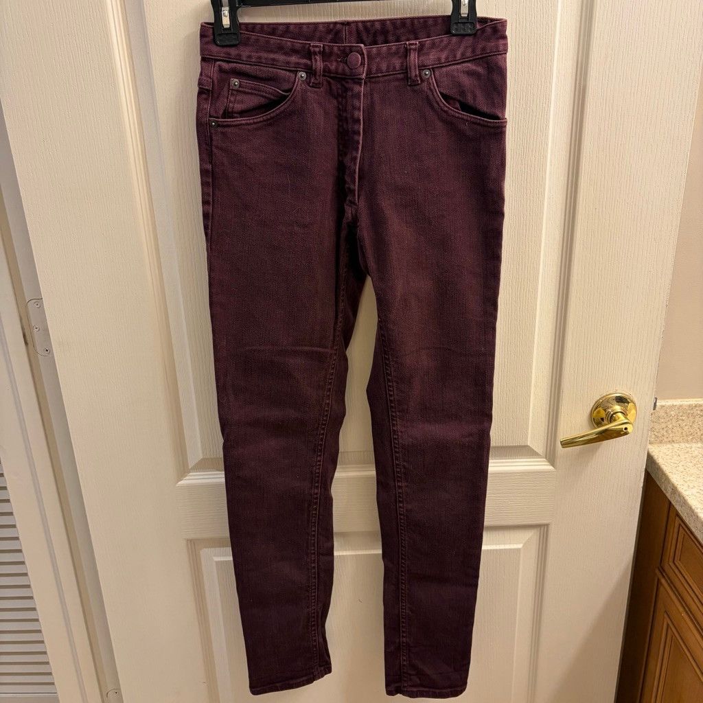 Maison Margiela Women's Maison Martin Margiela Burgundy Skinny Jeans Size 6 Size 26" / US 2 / IT 38 - 2 Thumbnail