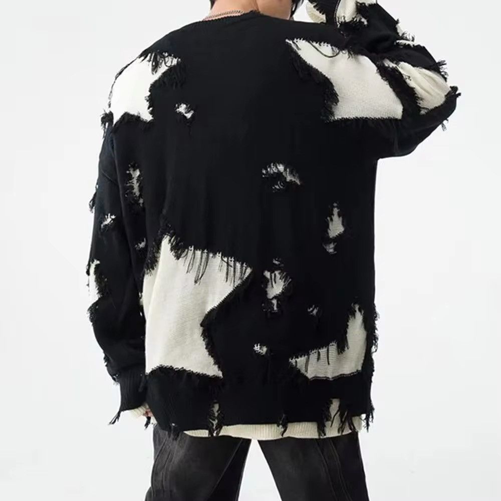 Japanese Brand × Vintage Retro hip hop star distressed oversized sweater knitwear Size US XL / EU 56 / 4 - 2 Thumbnail