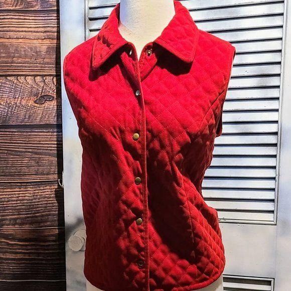 Talbots Talbots Petites Med Red Quilted Vest Size M / US 6-8 / IT 42-44 - 5 Thumbnail