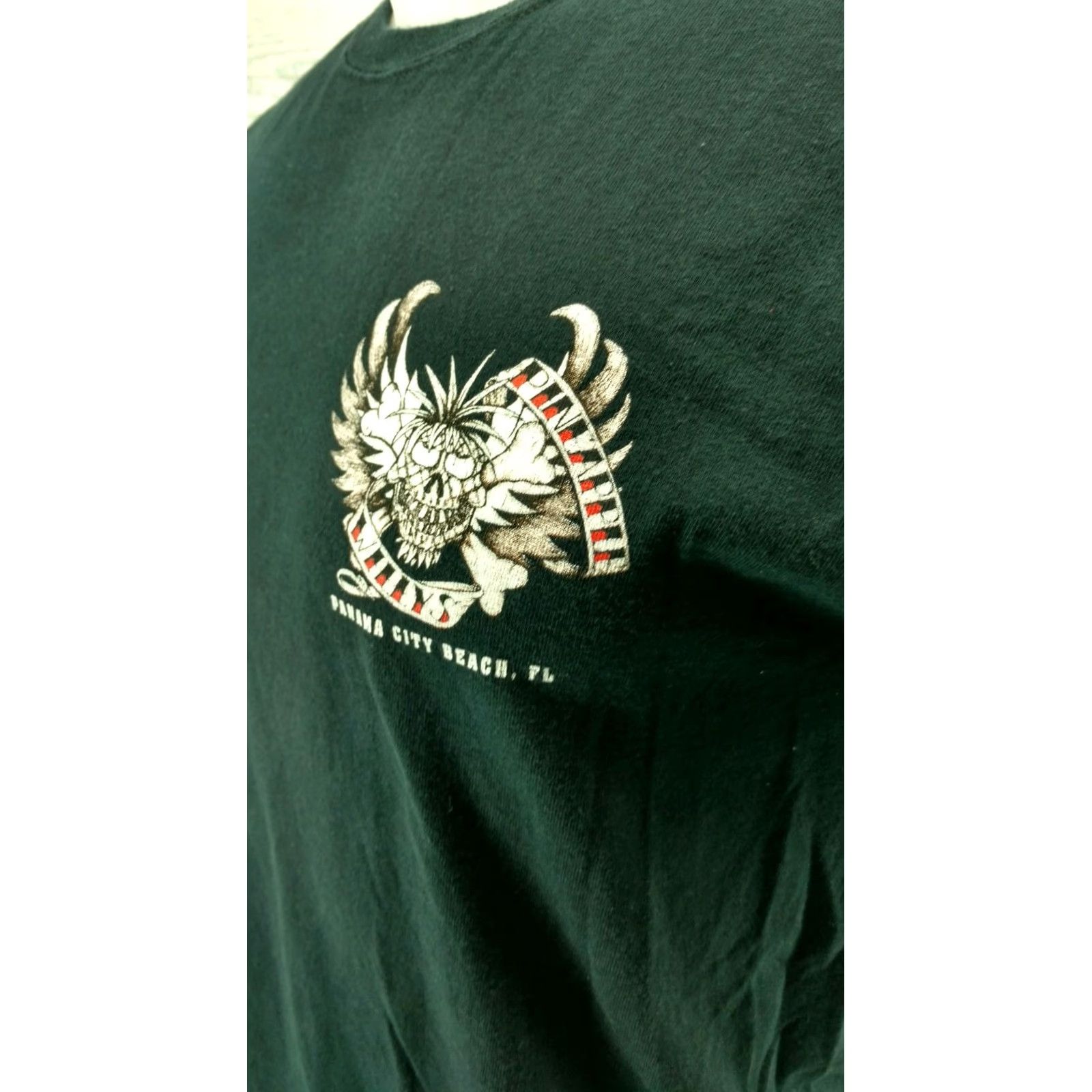 Vintage Pineapple Willy's Panama City Beach Short Sleeve T Shirt Jolly Roger Medium Mens Crew Neck Black Vintage: No (adjusted for clarity) Size US M / EU 48-50 / 2 - 4 Thumbnail