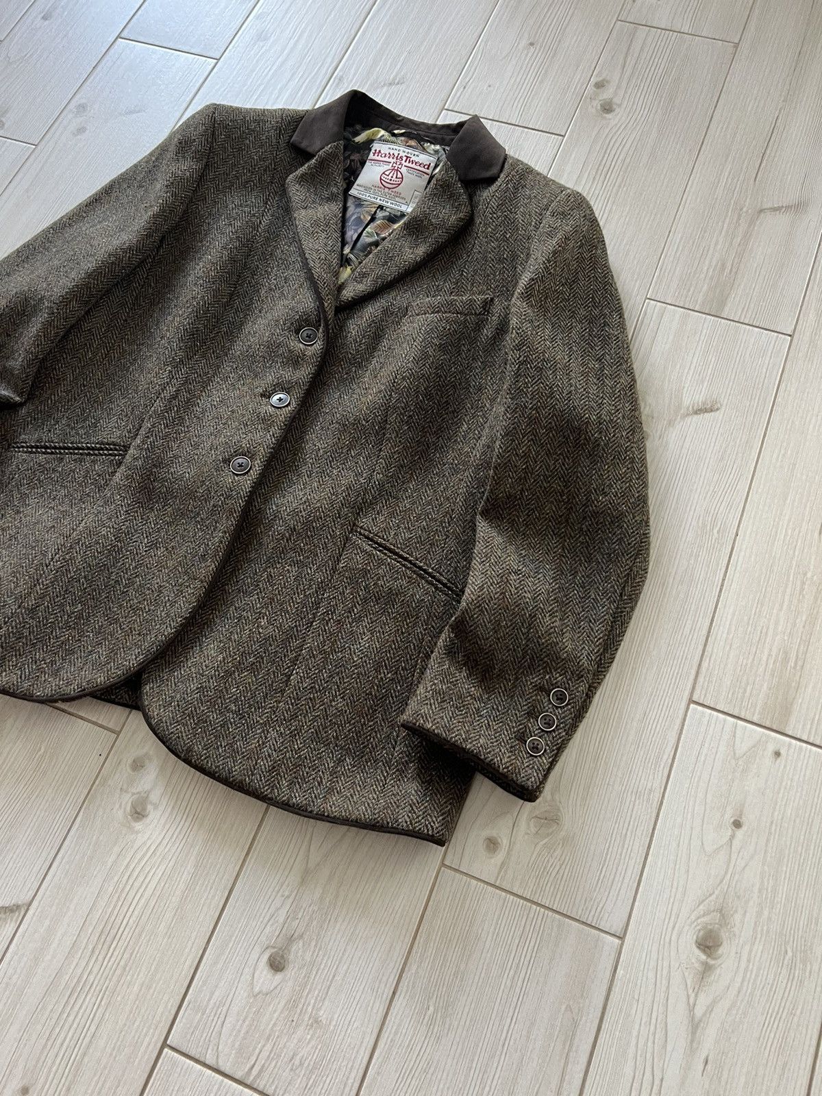 Harris Tweed Vintage Harris Tweed Wool Blazer Herringbone Tailored Fit Size XL / US 12-14 / IT 48-50 - 4 Thumbnail