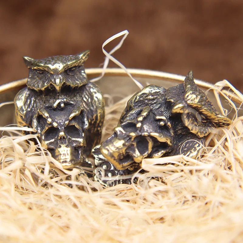 Handmade 3Pcs Owl Skull Knife Beads Paracord Bead Zipper Umbrella Size ONE SIZE - 5 Thumbnail