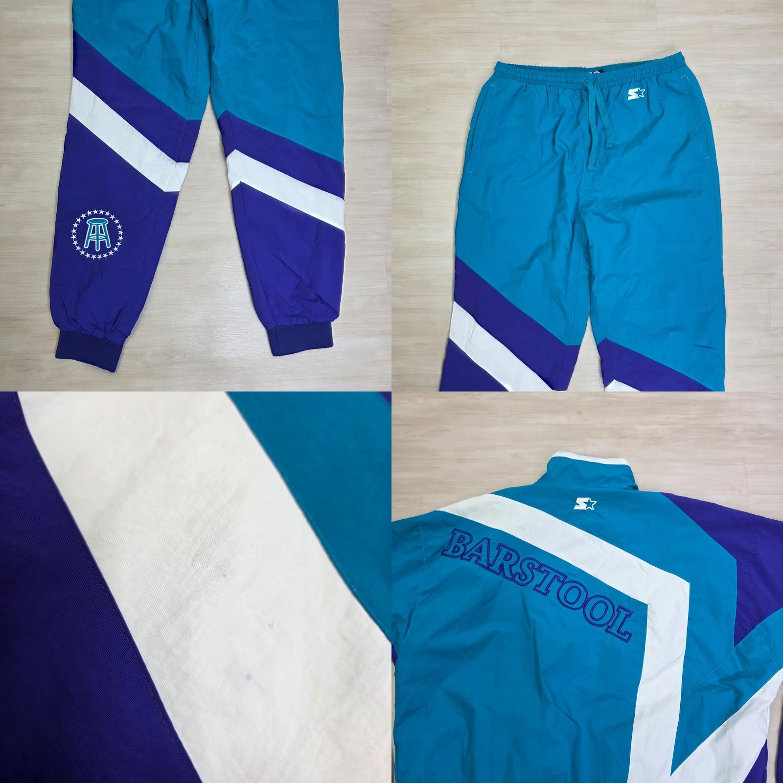Starter VINTAGE Starter Suit M Blue Pardon Take Black Label Barstool Track Teal Retro Size Size 40R - 9 Thumbnail