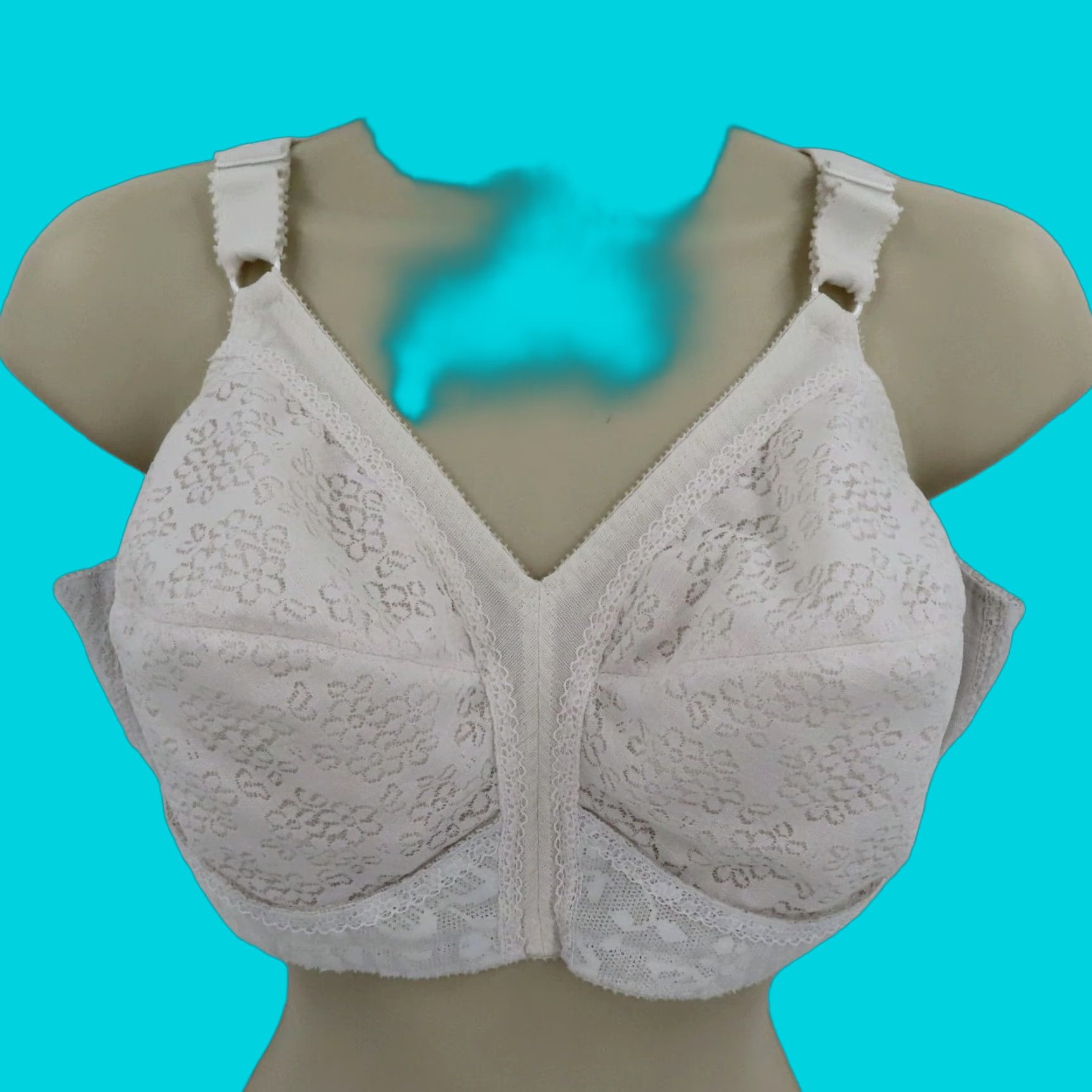Vintage Playtex 38D 18 Hour Sensational Support Wirefree Bra 0027 White Women Unlined T-Shirt Cup D Size ONE SIZE - 1 Thumbnail
