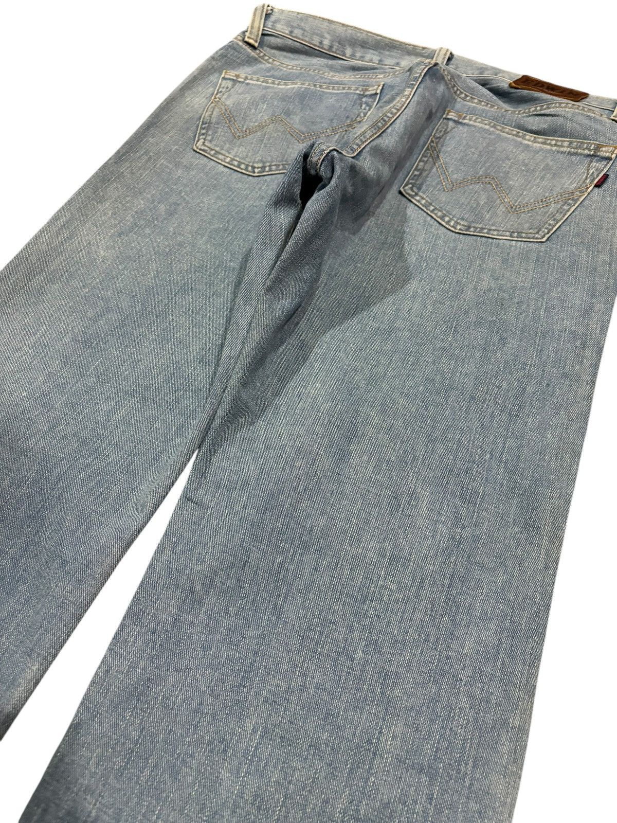 Edwin × Japanese Brand Vintage Y2k Edwin 403 Faded Stretch Straight Cut Jeans Size US 36 / EU 52 - 5 Thumbnail