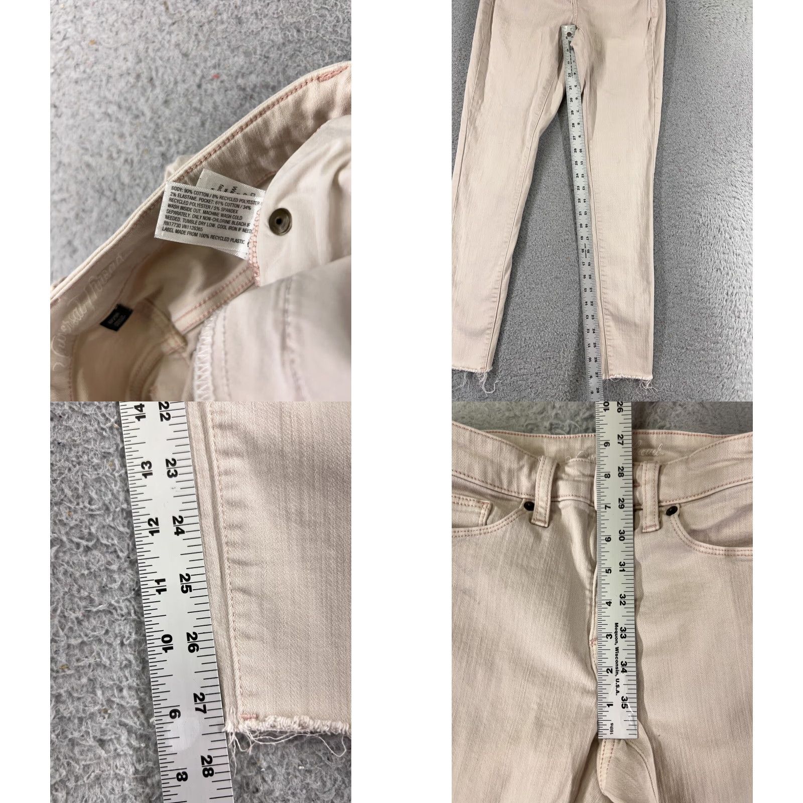Vintage Universal Thread Jeans Women 0 Pink Denim Skinny High Rise Crop 5-Pocket Regular Size 25" / US 0 / IT 36 - 8 Thumbnail