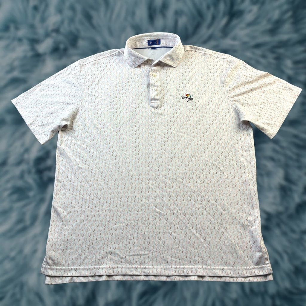 Vintage Stitch Polo Shirt Mens Large Orange Golf All Over Print Shirt Size US L / EU 52-54 / 3 - 1 Thumbnail