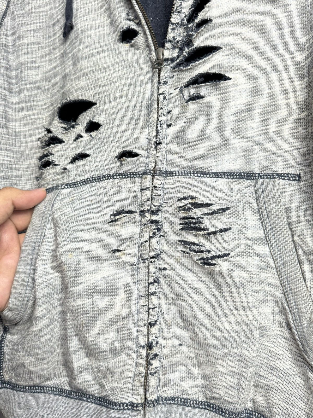 If Six Was Nine × Japanese Brand × Le Grande Bleu (L.G.B.) Distressed Hoodie Original Wash Ifsixwasnine lgb Size US L / EU 52-54 / 3 - 5 Thumbnail