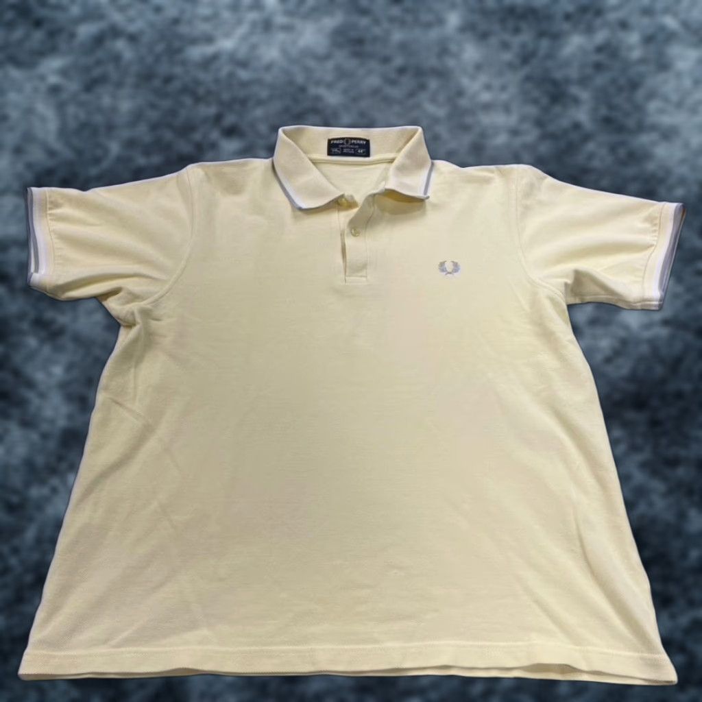 Fred Perry Fred Perry Polo Shirt Mens 44 Pique Cotton 100% Designer Casual Golf Tennis Polo Shirt M Yellow Mens Size US M / EU 48-50 / 2 - 1 Thumbnail