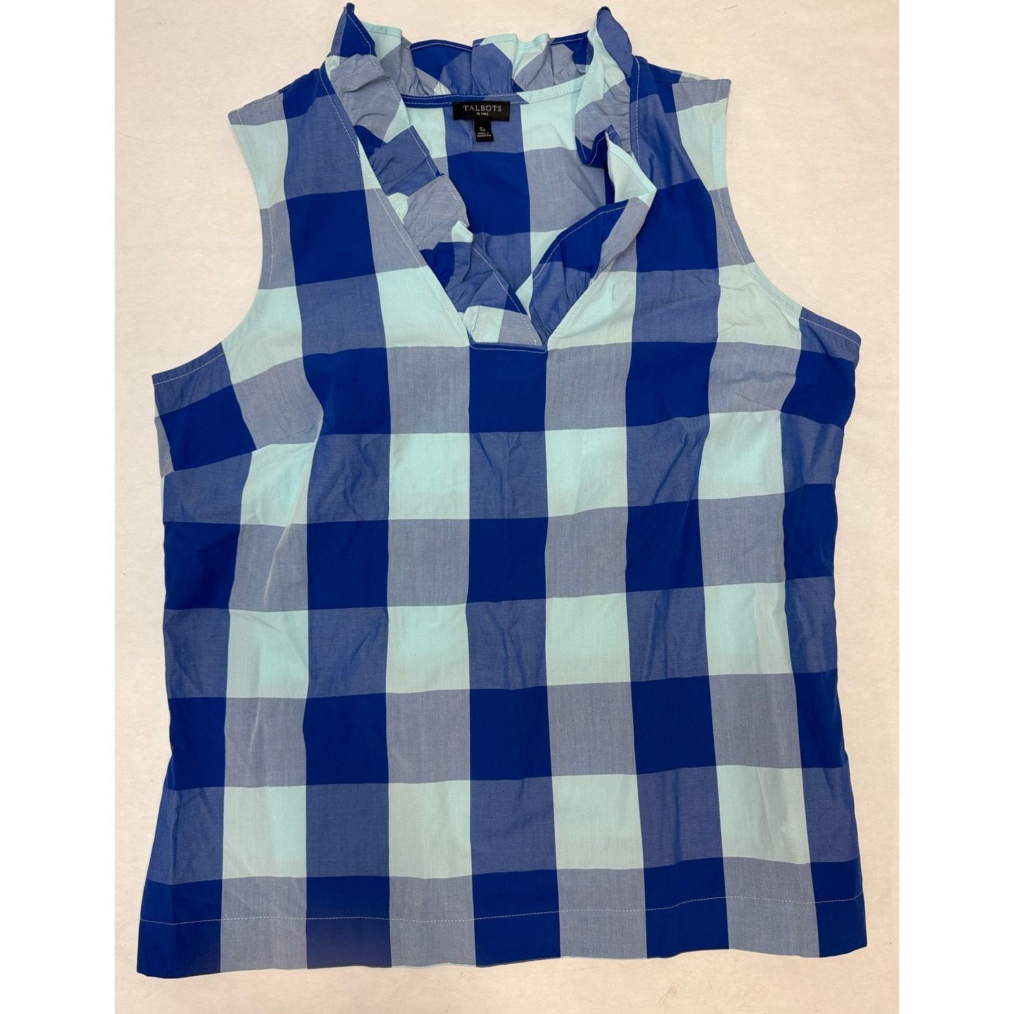 Other Talbots Women's Ruffle Blouse Plaid Blue Bold Size Small Size S / US 4 / IT 40 - 1 Thumbnail
