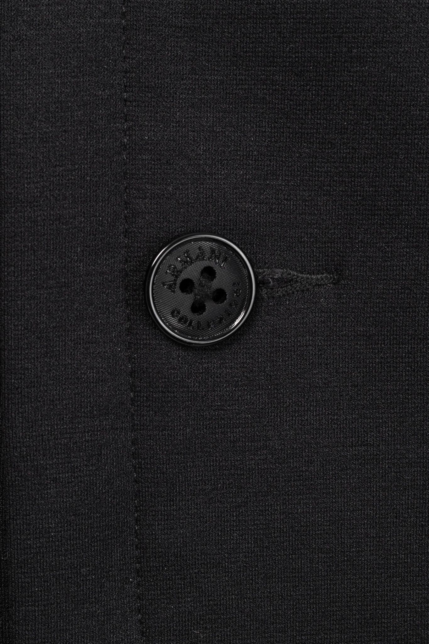 Armani Collezioni Armani Collezioni Black Jersey Buttoned Stand-Collar Jacket Size US M / EU 48-50 / 2 - 9 Thumbnail