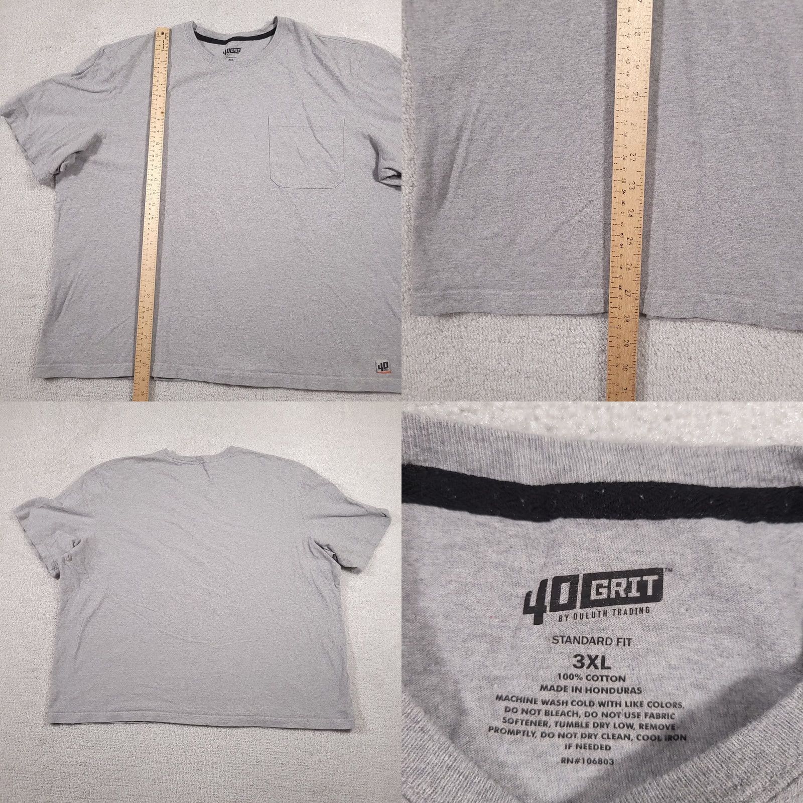 Vintage Duluth Trading Shirt Mens 3XL Gray 40 Grit Pocket Workwear Relaxed Short Sleeve Size US XXL / EU 58 / 5 - 8 Thumbnail