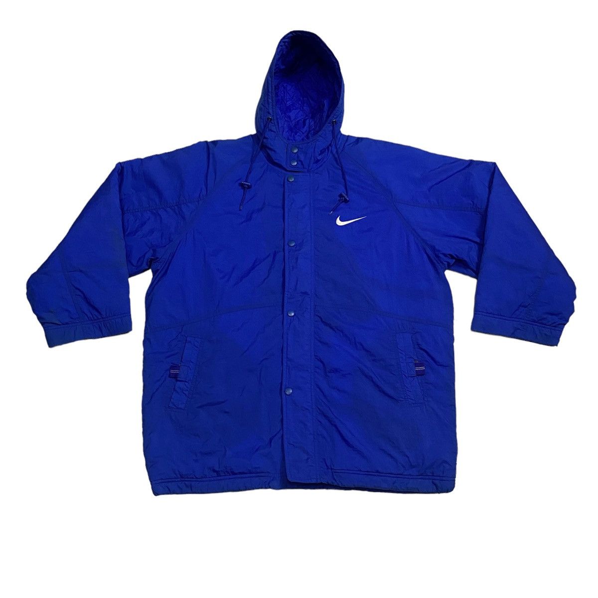 Nike × Vintage Nike 90s Big swoosh padded parka hoodie jacket Size US M / EU 48-50 / 2 - 5 Thumbnail