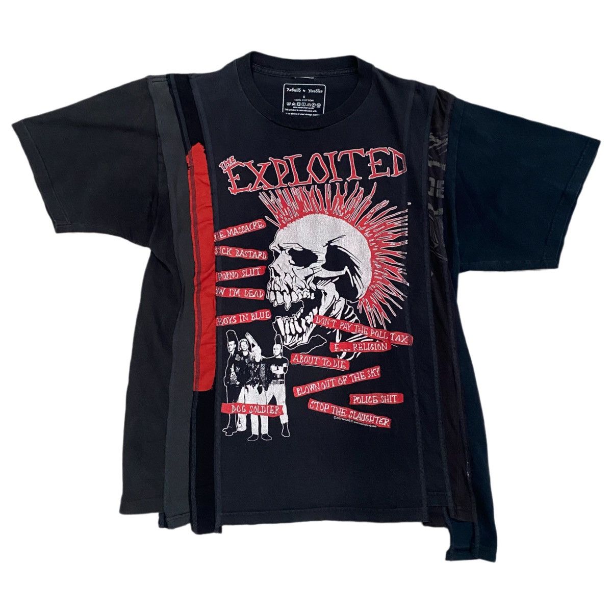 image of Rebuild By Needles Expolited T-Shirt in Black, Men's (Size Medium)