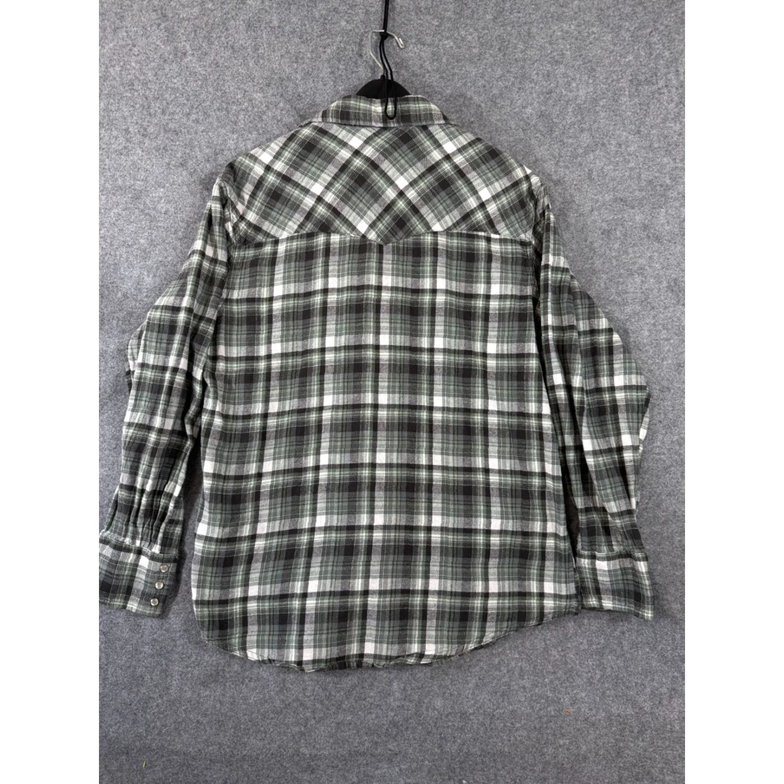 Wrangler VINTAGE Wrangler Wrancher Shirt Mens L Green Flannel Plaid Pearl Snap Pockets Western Size US L / EU 52-54 / 3 - 7 Thumbnail
