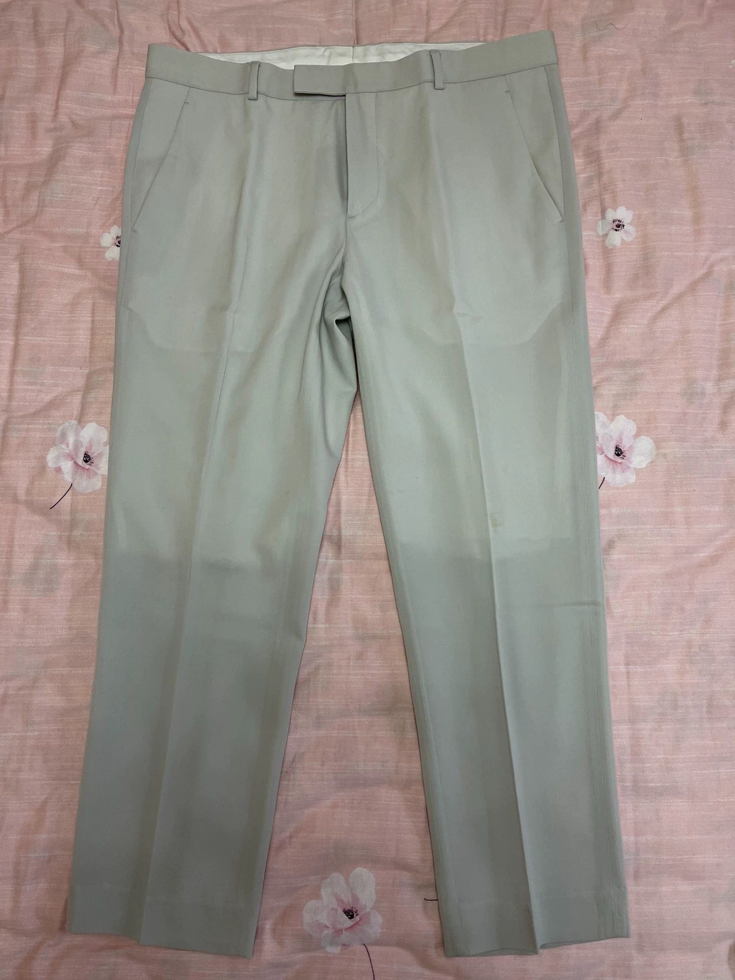 Dior Dior Men's White 100% Wool Regular Fit Trousers 52 Size US 36 / EU 52 - 2 Thumbnail