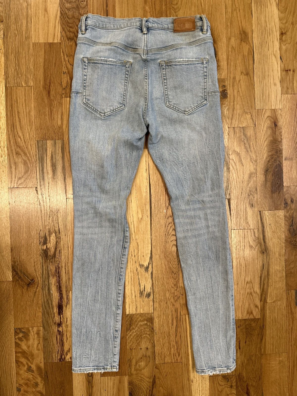 Purple Brand Purple Brand Blue Knee Rip Denim Jeans Sz 31 Size US 31 - 2 Thumbnail