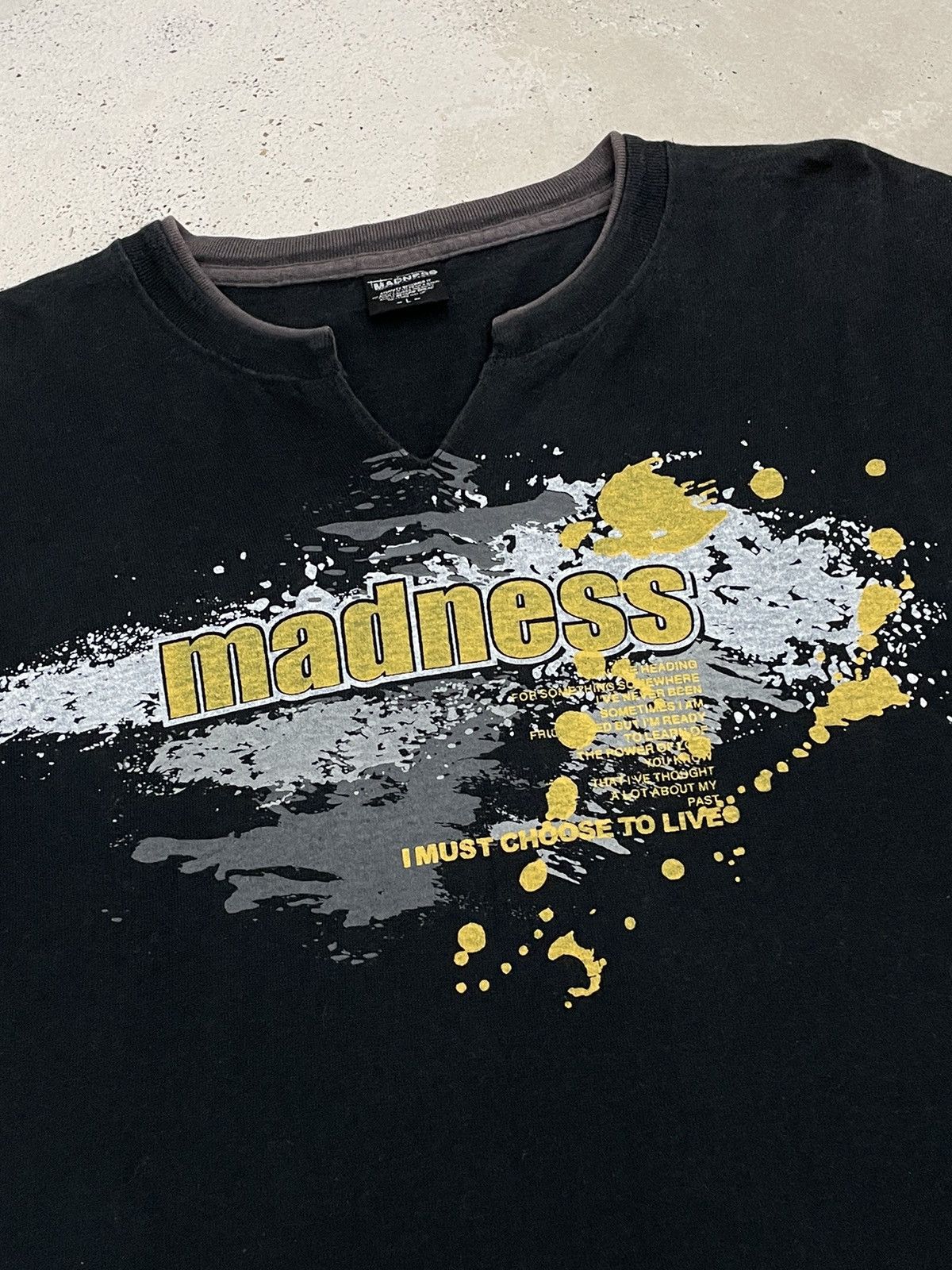 Madness Madness Layered Wording Life Decision Y2K Hip Hop Size US L / EU 52-54 / 3 - 5 Thumbnail