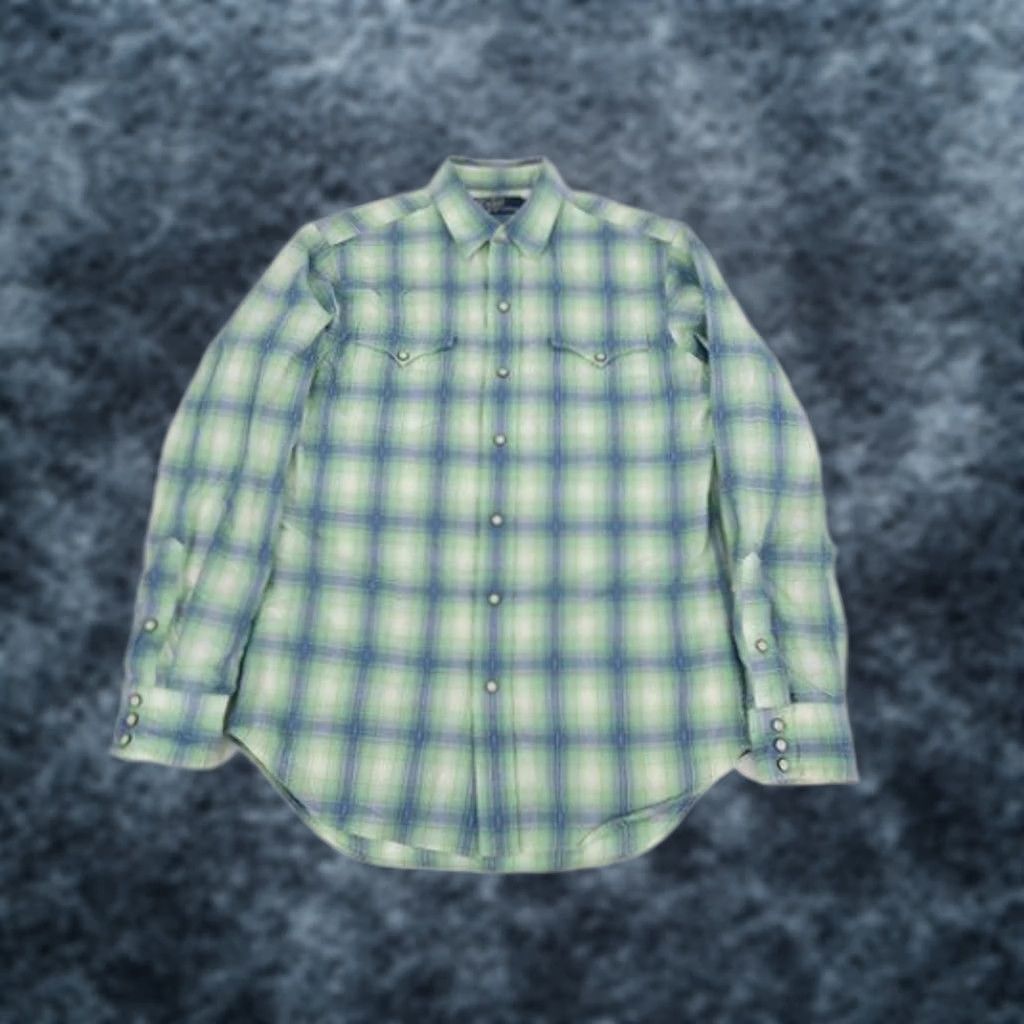 Polo Ralph Lauren Polo Ralph Lauren Western Shirt Mens Small Green Blue Plaid Pearl Snap Long Sleeve Size US S / EU 44-46 / 1 - 1 Thumbnail