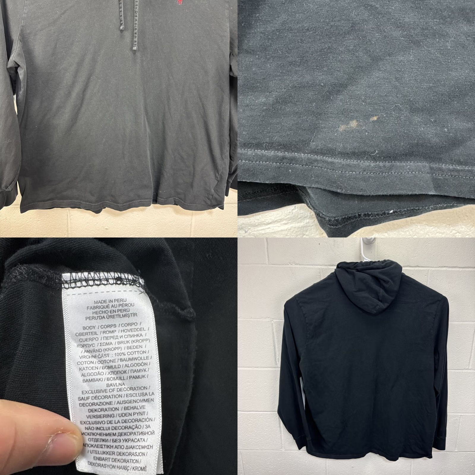 Polo Ralph Lauren Polo Ralph Lauren Mens Black Long Sleeve Hooded T-Shirt Cotton Jersey Pony XXL Size US XXL / EU 58 / 5 - 8 Thumbnail