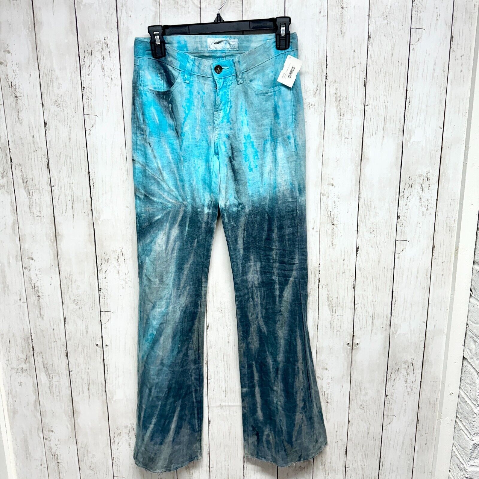 Guess Guess Pants Sz 23 Brittney Flare Wide Leg Tie-Dye Linen 90's Size 23" - 1 Thumbnail