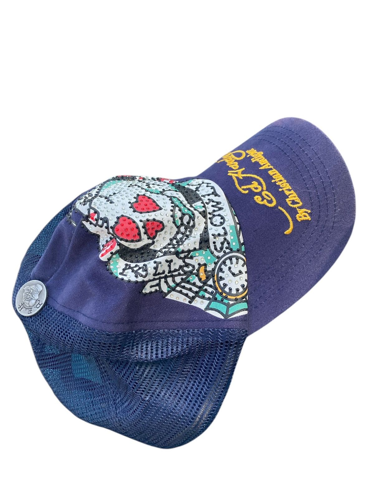 Ed Hardy VINTAGE Ed Hardy navy and blue skull cap with SWAG STICKER Size ONE SIZE - 3 Thumbnail