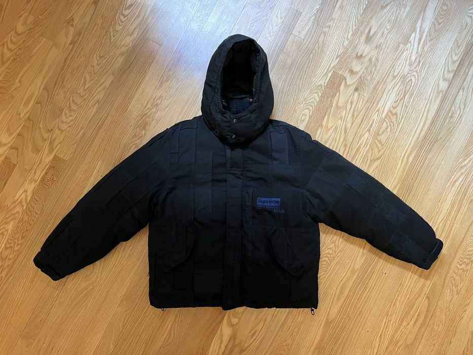 Supreme JUNYA WATANABE CDG MAN Patchwork Puffy Jacket Black | Grailed