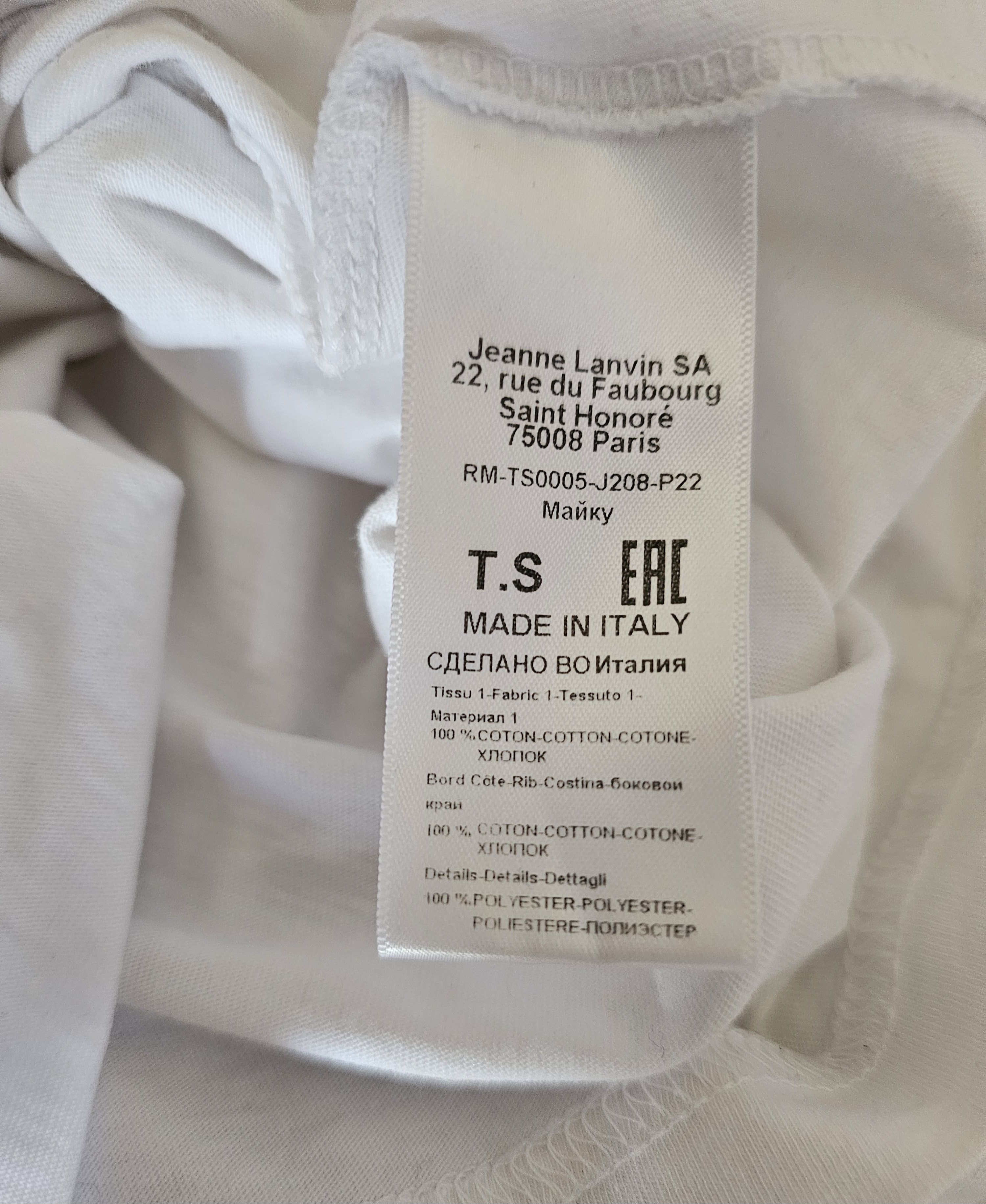 Lanvin Lanvin unisex t-shirts size S Size US S / EU 44-46 / 1 - 5 Thumbnail