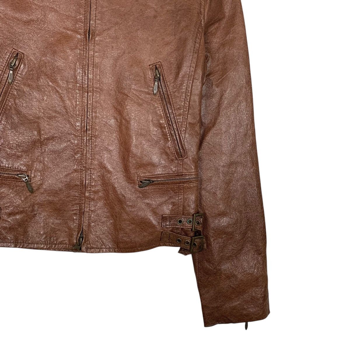 Tornado Mart Tornado Mart Femme Biker Leather Jacket Size XS / US 0-2 / IT 36-38 - 4 Thumbnail