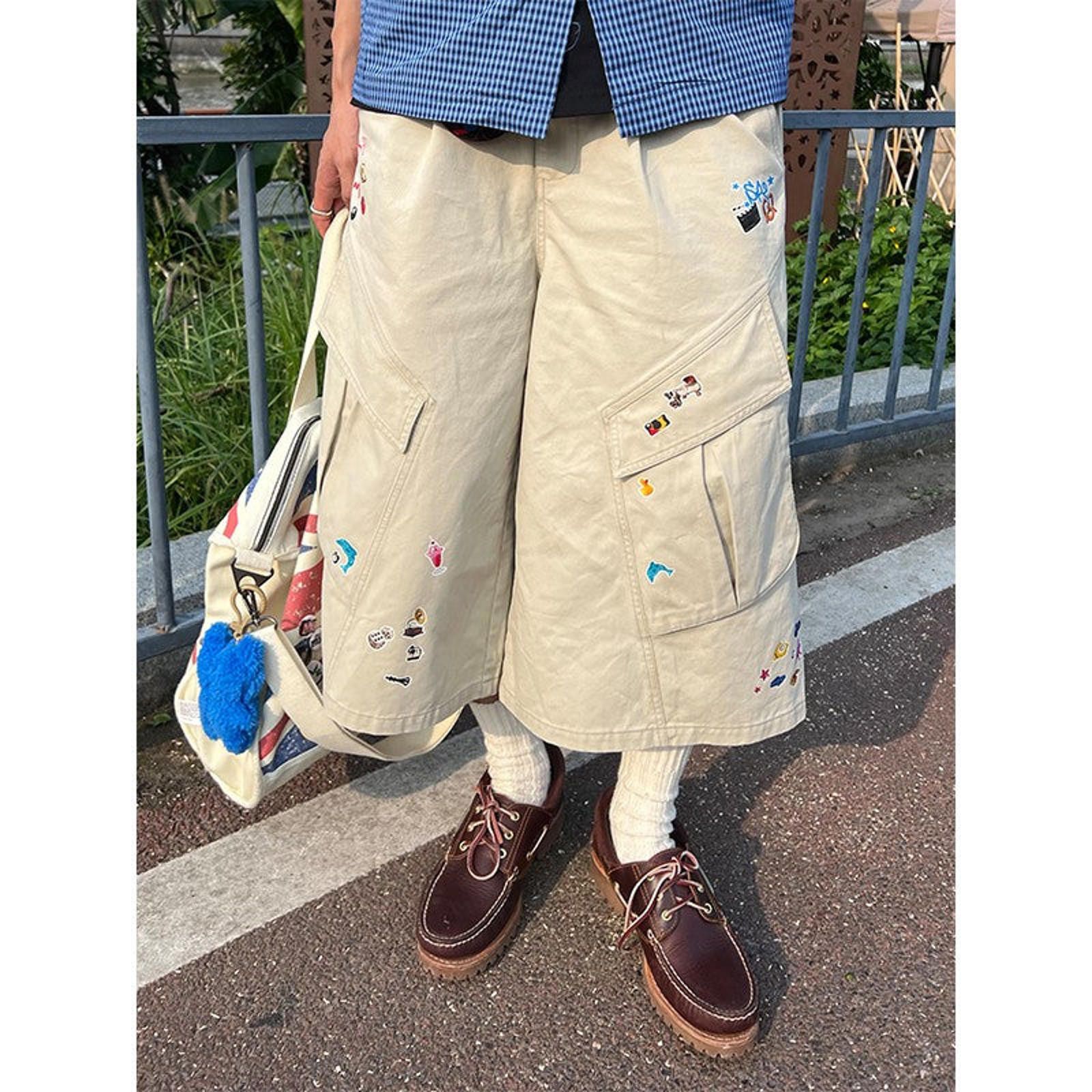 Designer Paint Splatter Cargo Jorts Size US 30 / EU 46 - 1 Thumbnail