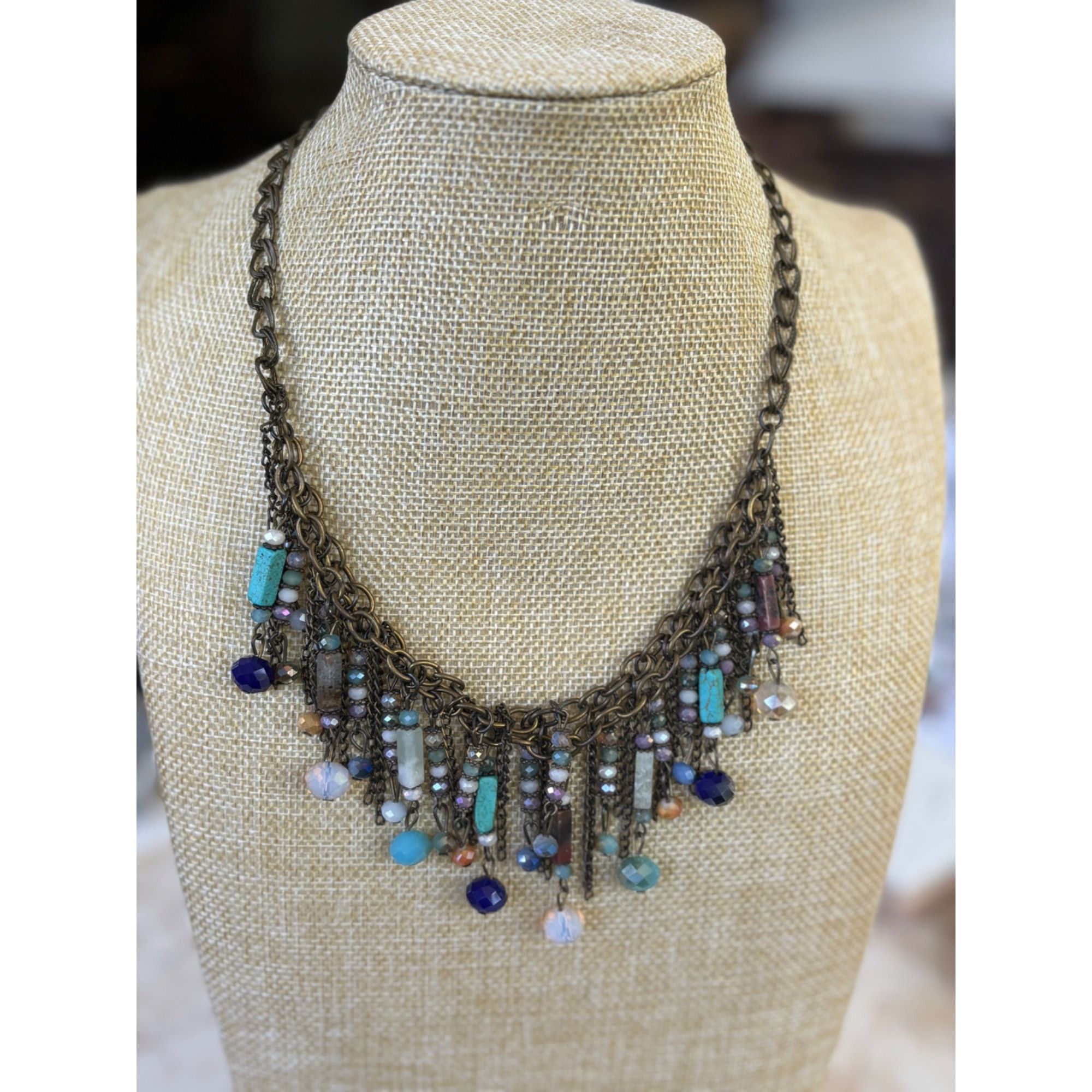 Other BOHO style Layered Antique Bronze Statement Necklace W/ Bead Size ONE SIZE - 5 Thumbnail