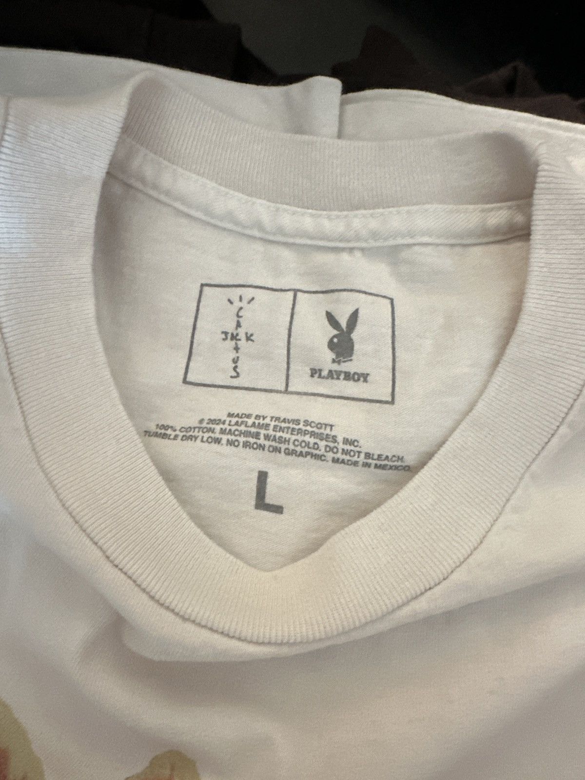Travis Scott Travis Scott Playboy I Tee White Size US L / EU 52-54 / 3 - 3 Thumbnail