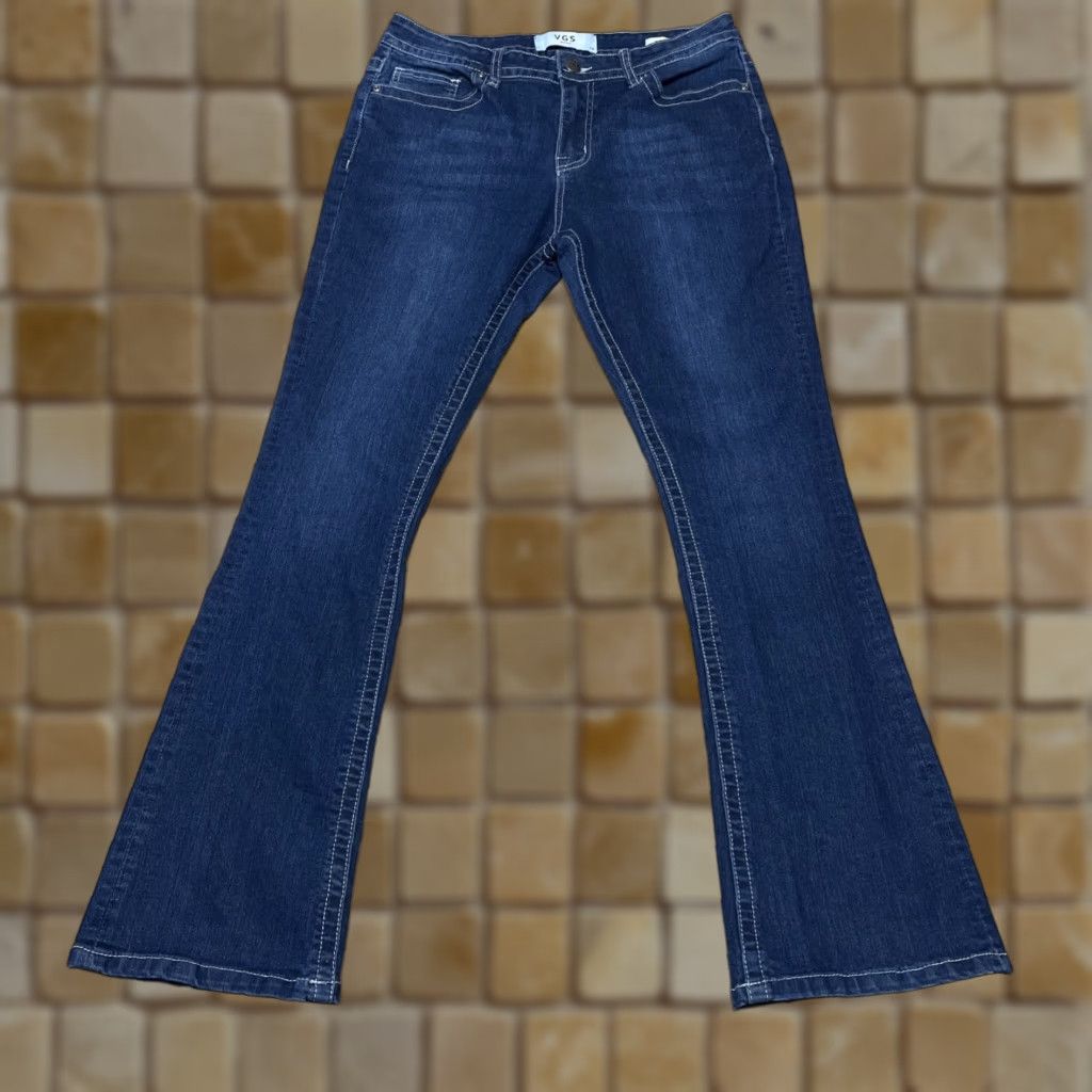 Denime VGS Women's Jeans Size 10 Slim Bootcut Denim Embroidered Mid Rise Stretch Blue Size 32" / US 10 / IT 46 - 1 Thumbnail