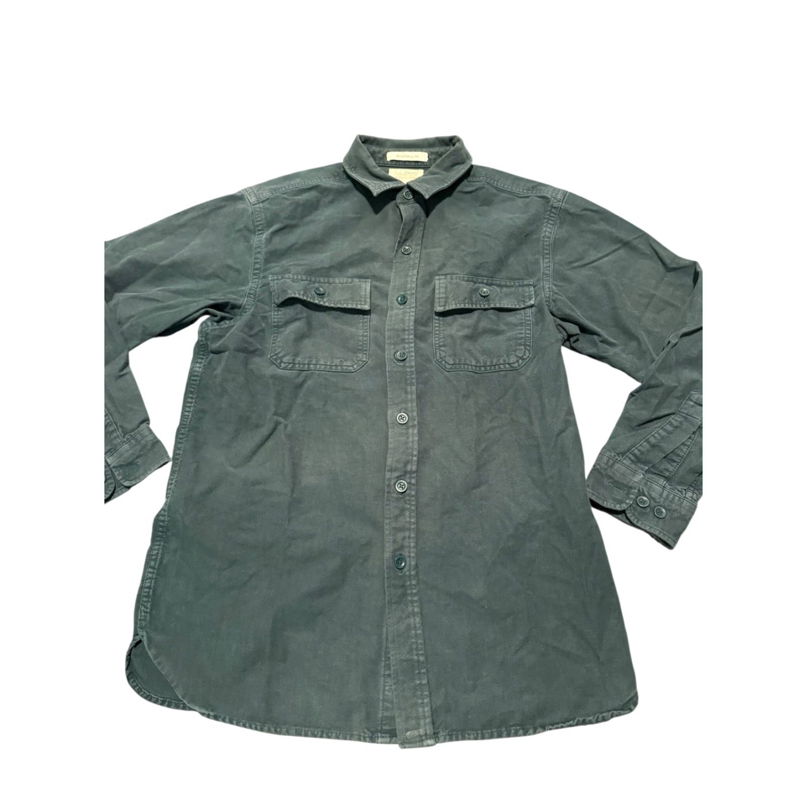 Vintage VINTAGE L.L. Bean Button-Up Shirt Chamois Cloth Mens Forest Green M Regular Long Sleeve Casual, Workwear, Travel, 90s City Classic Hunting Hiking USA Size US M / EU 48-50 / 2 - 3 Thumbnail
