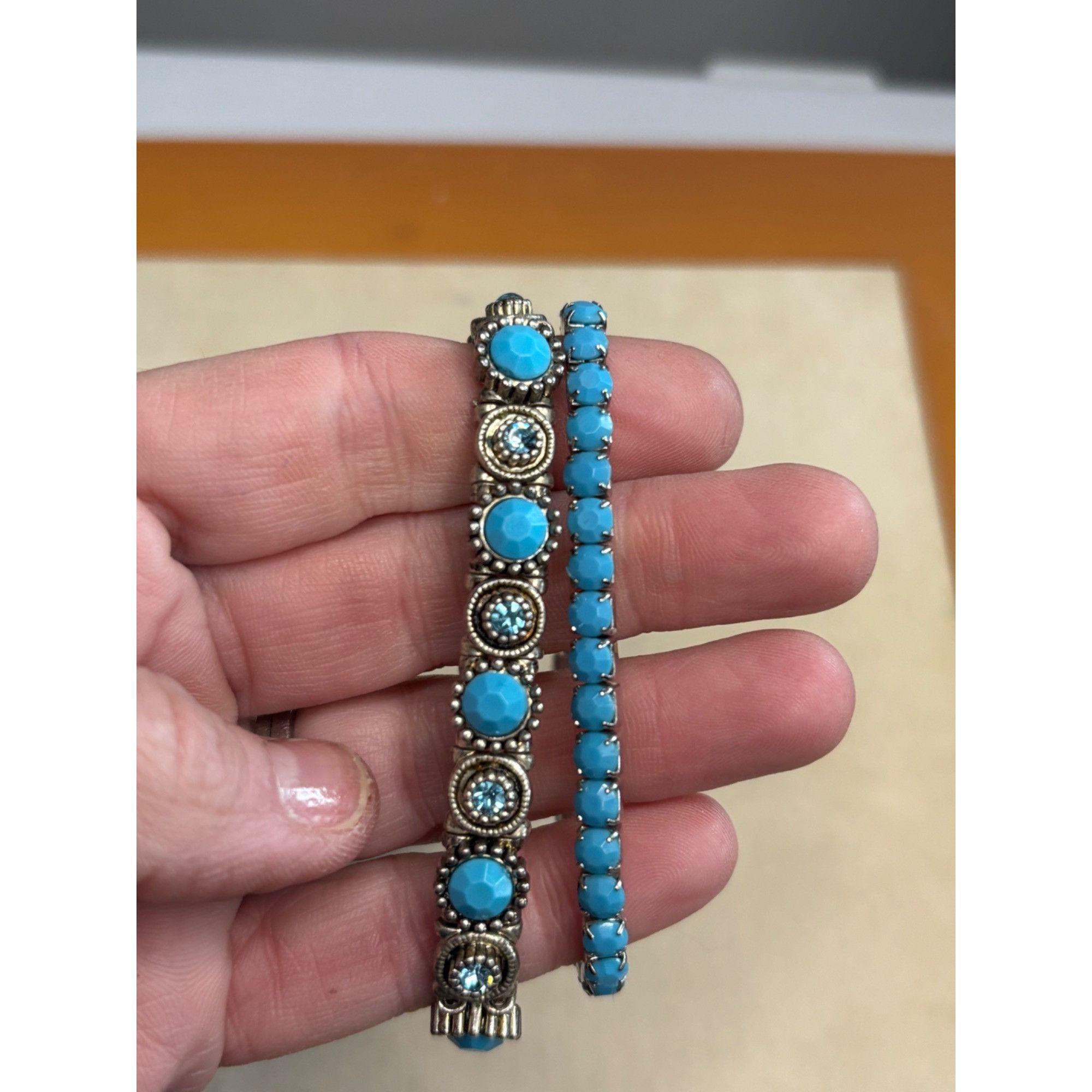 Other Turquoise & Silver-Tone Stretch Bracelets Set Of 2 Size ONE SIZE - 4 Thumbnail