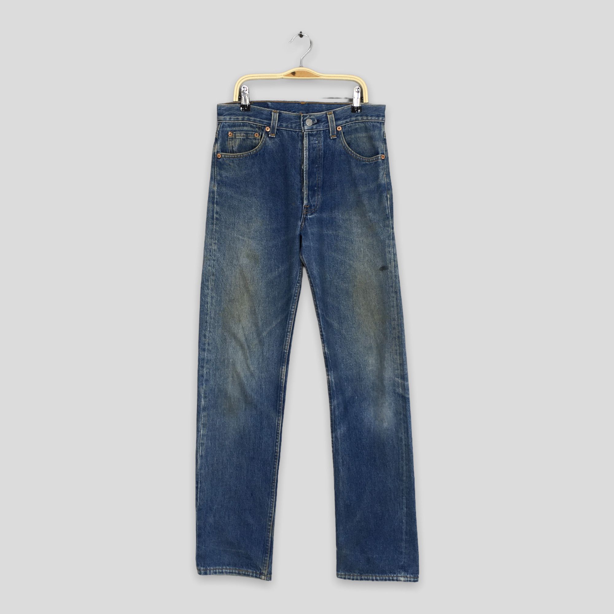 image of Size 28X32 Vintage 90's Levi's 501 Faded Blue Jeans Stonewash, Men's